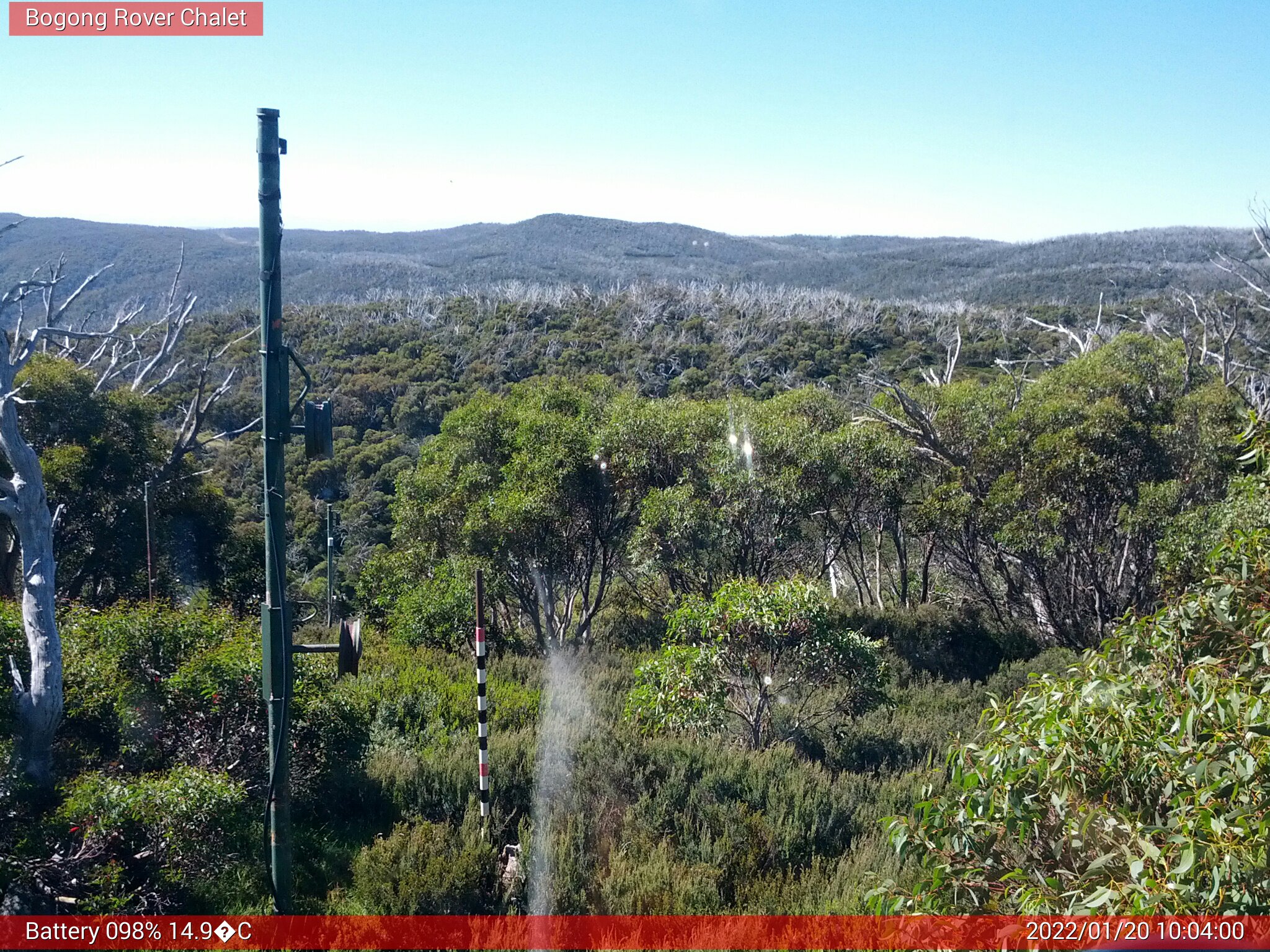 Bogong Web Cam 10:03am Thursday 20th of January 2022