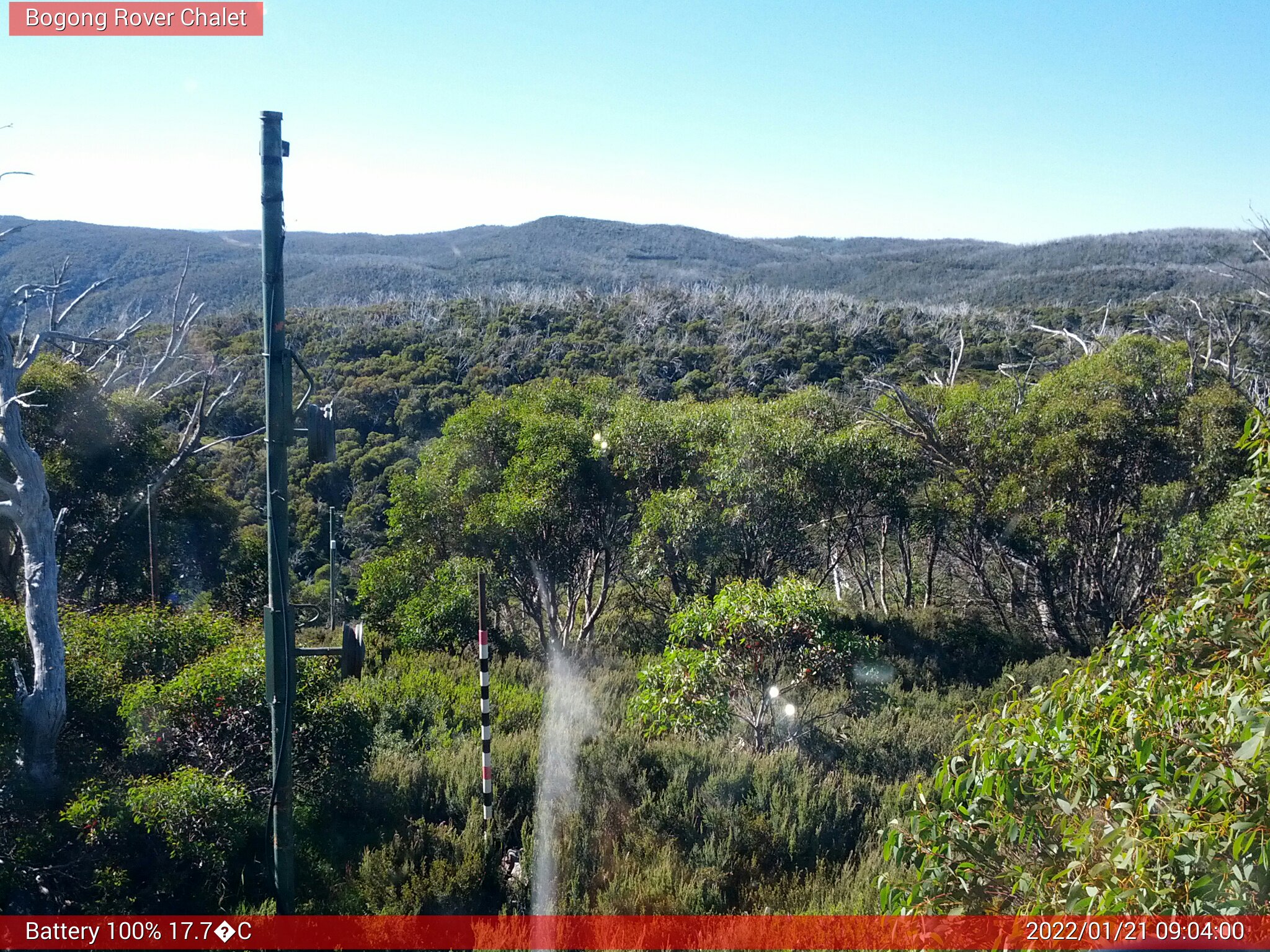 Bogong Web Cam 9:04am Friday 21st of January 2022