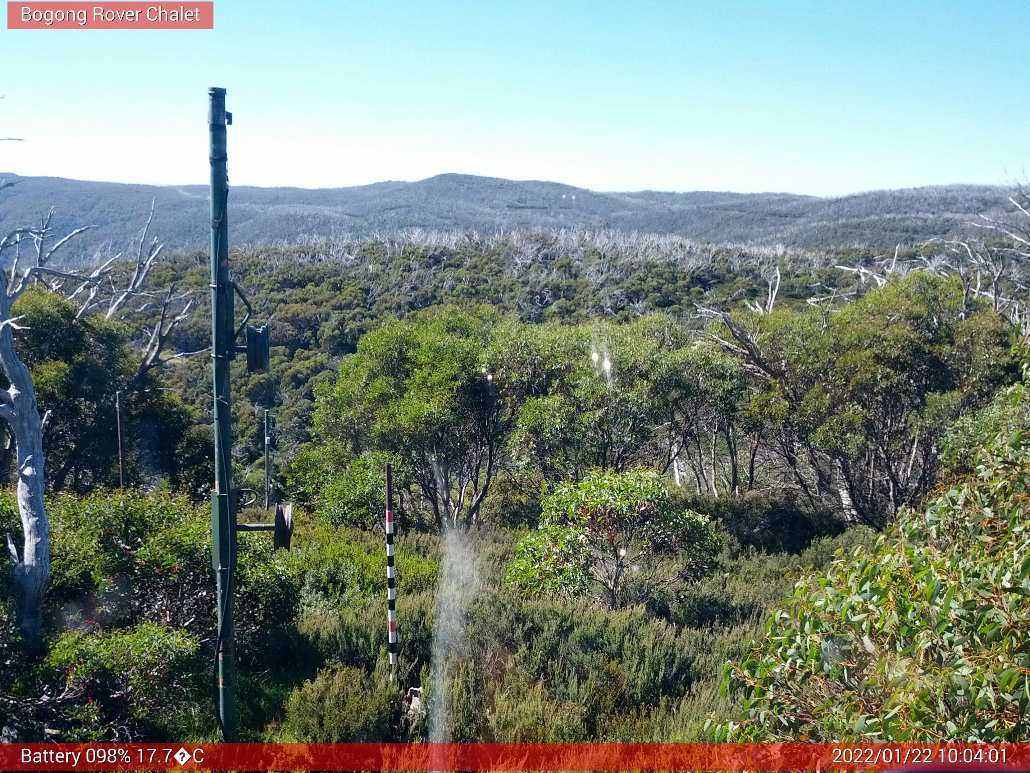 Bogong Web Cam 10:04am Saturday 22nd of January 2022