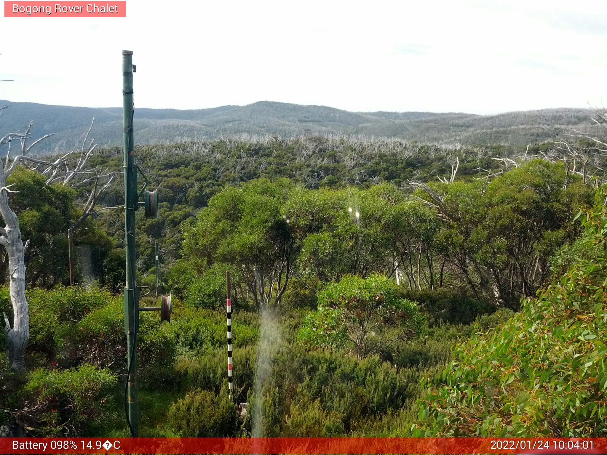 Bogong Web Cam 10:04am Monday 24th of January 2022