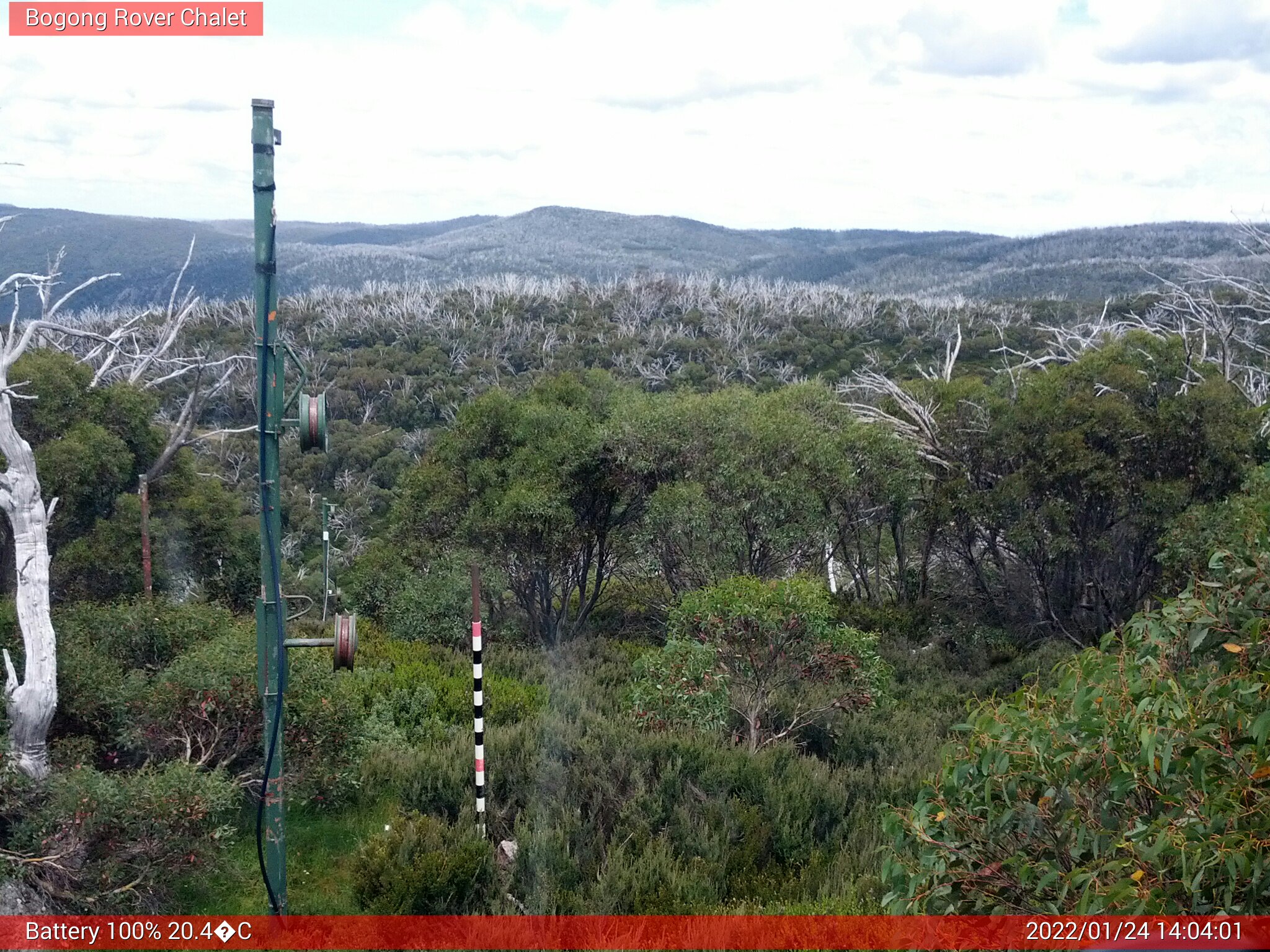 Bogong Web Cam 2:04pm Monday 24th of January 2022