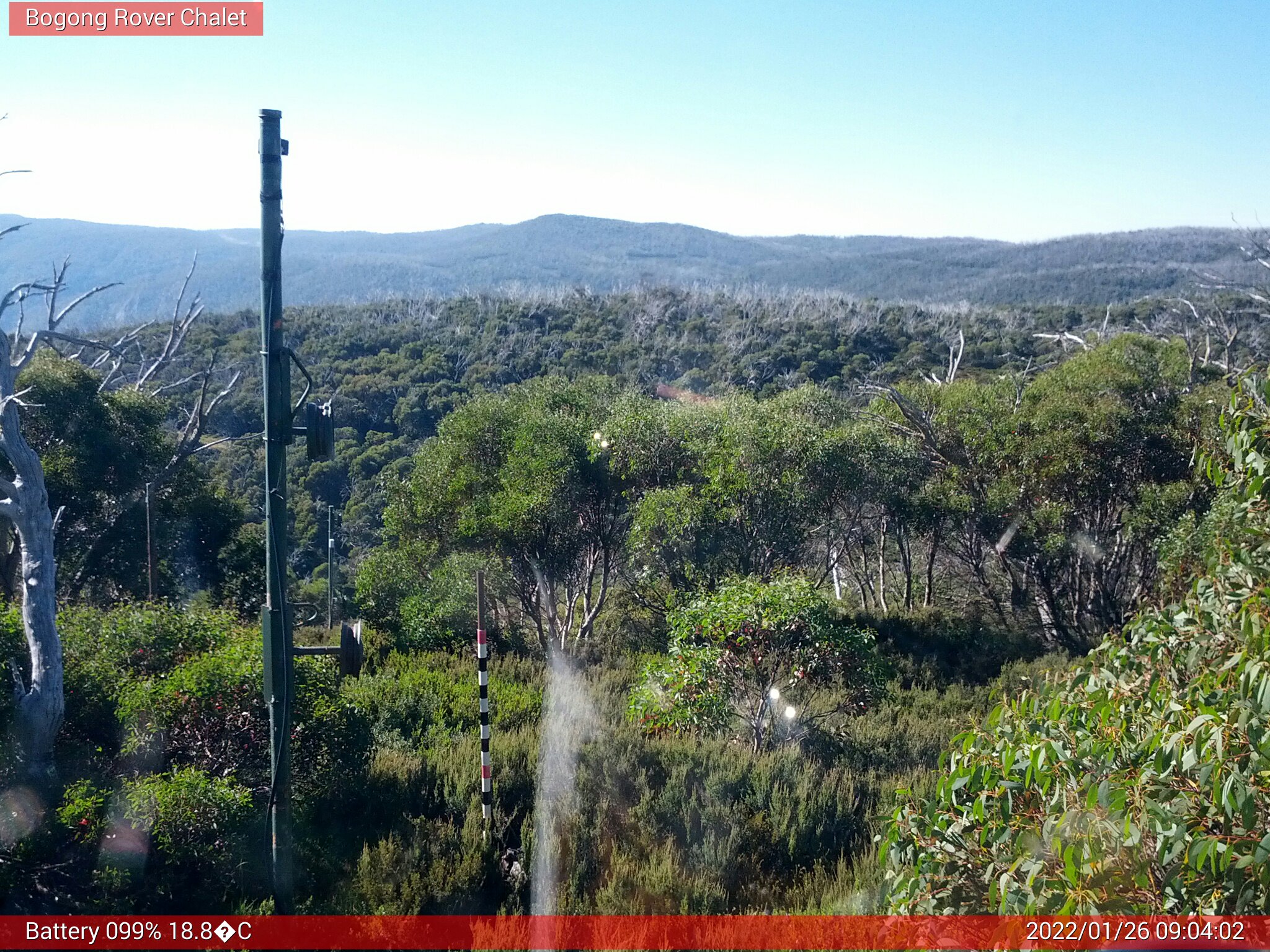 Bogong Web Cam 9:04am Wednesday 26th of January 2022