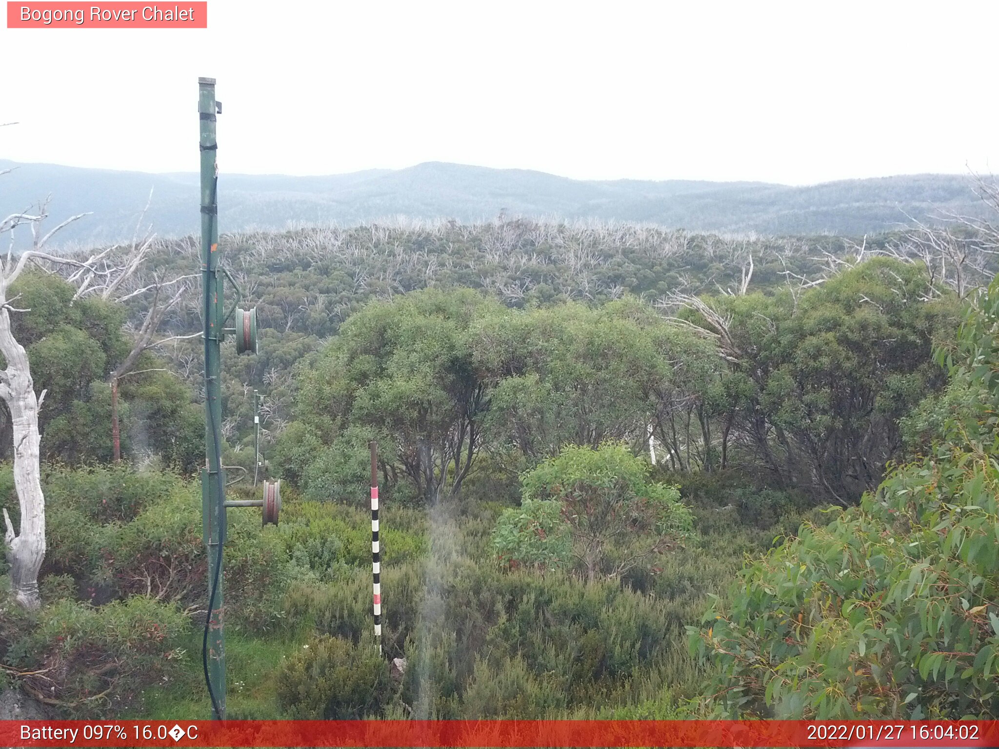 Bogong Web Cam 4:04pm Thursday 27th of January 2022