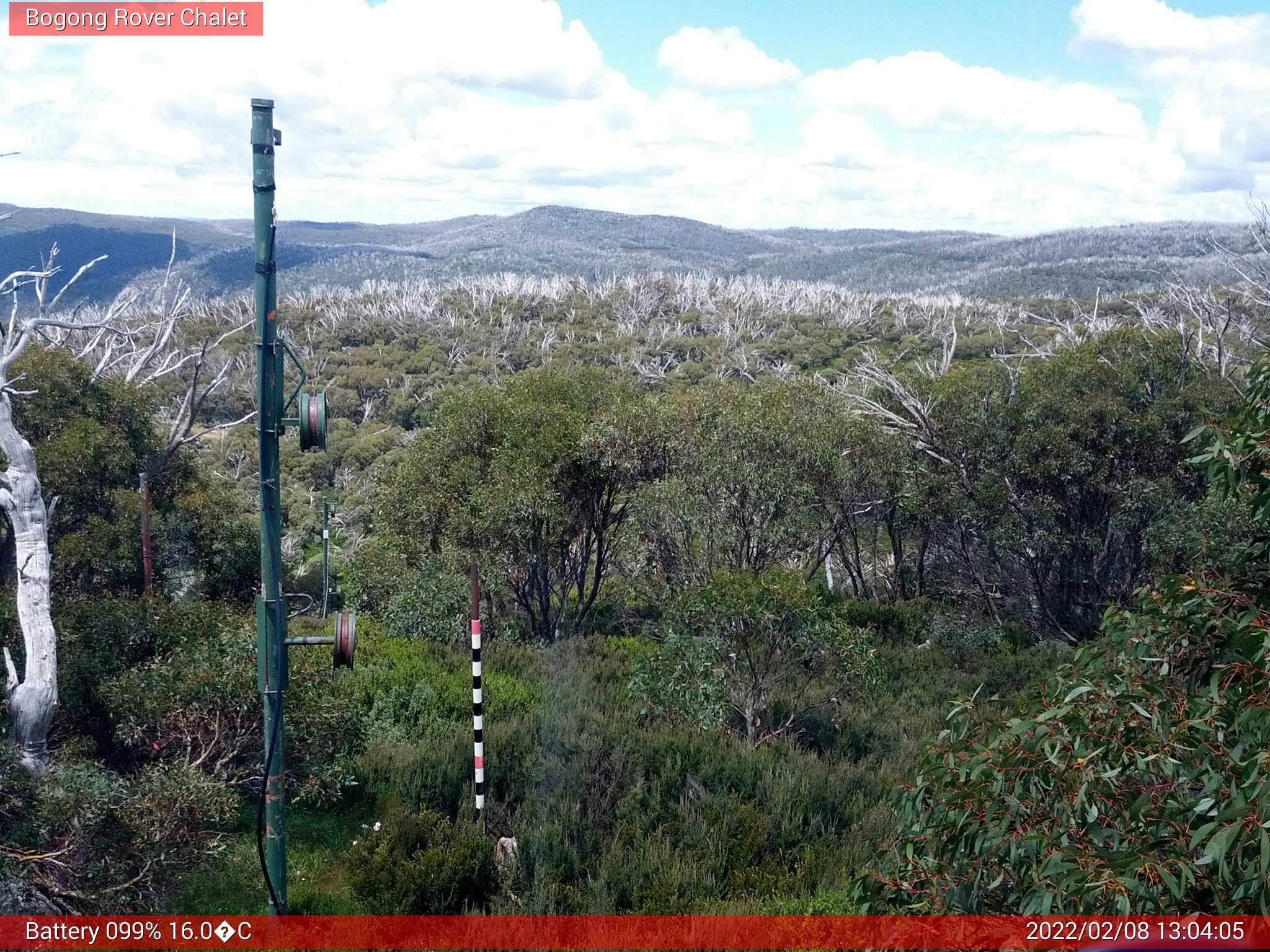 Bogong Web Cam 1:04pm Tuesday 8th of February 2022