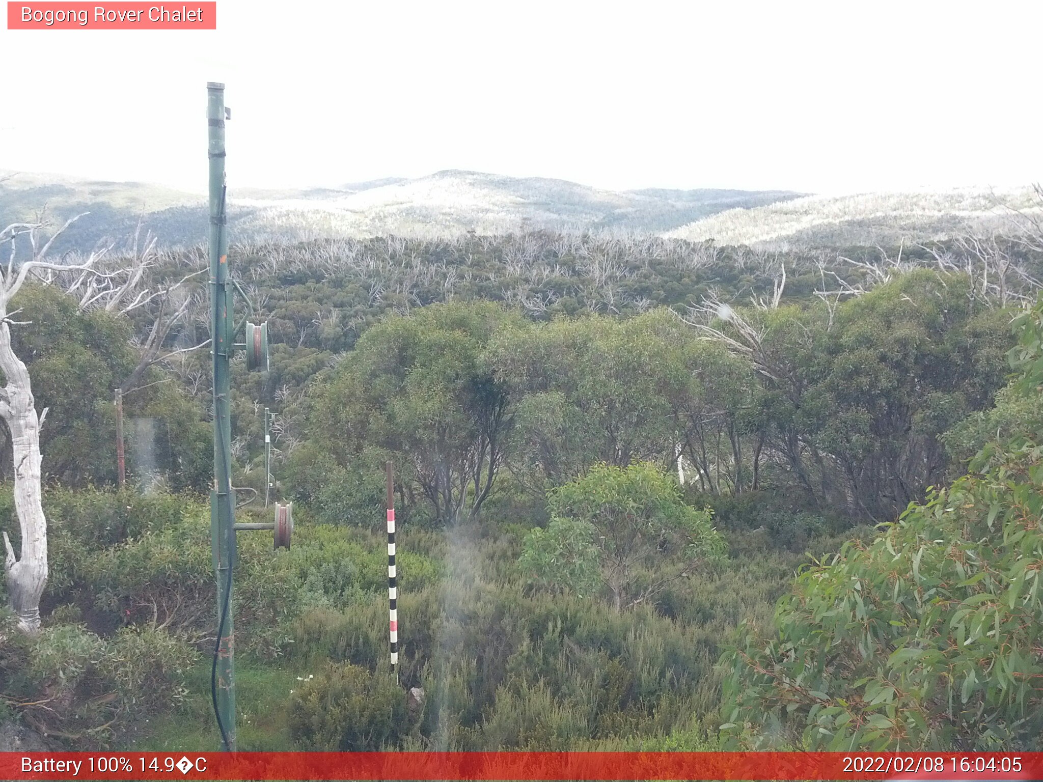 Bogong Web Cam 4:04pm Tuesday 8th of February 2022