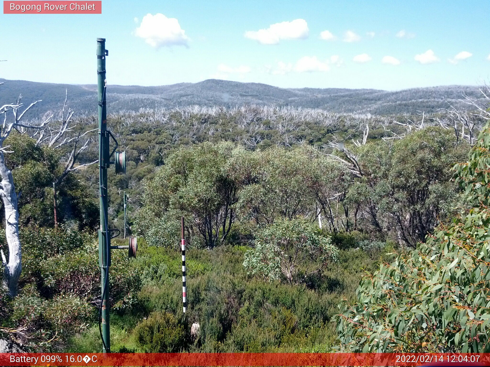 Bogong Web Cam 12:04pm Monday 14th of February 2022