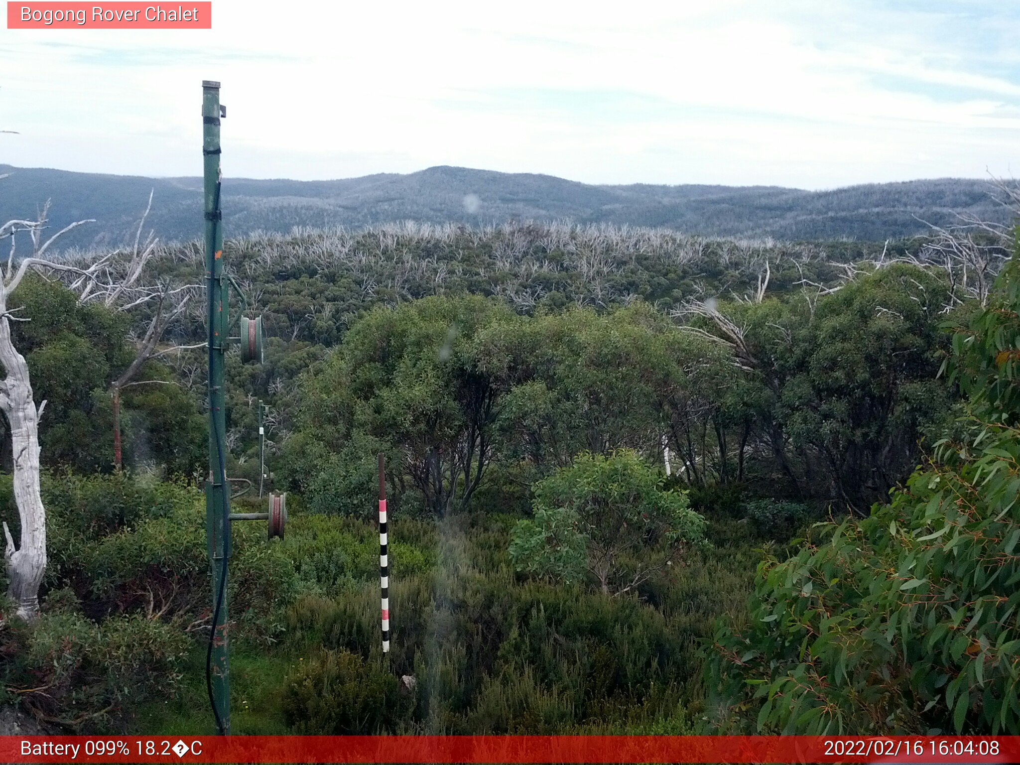 Bogong Web Cam 4:04pm Wednesday 16th of February 2022