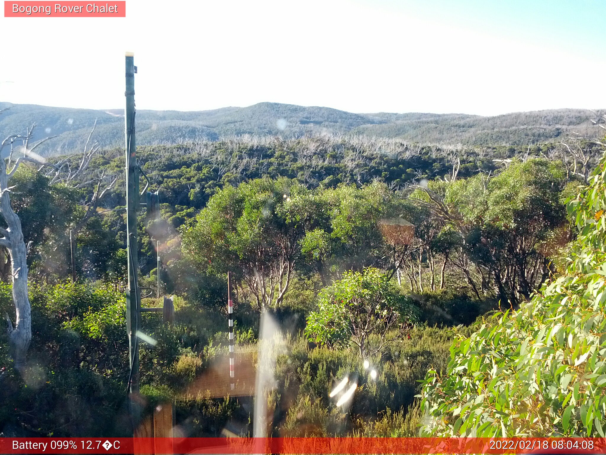 Bogong Web Cam 8:04am Friday 18th of February 2022