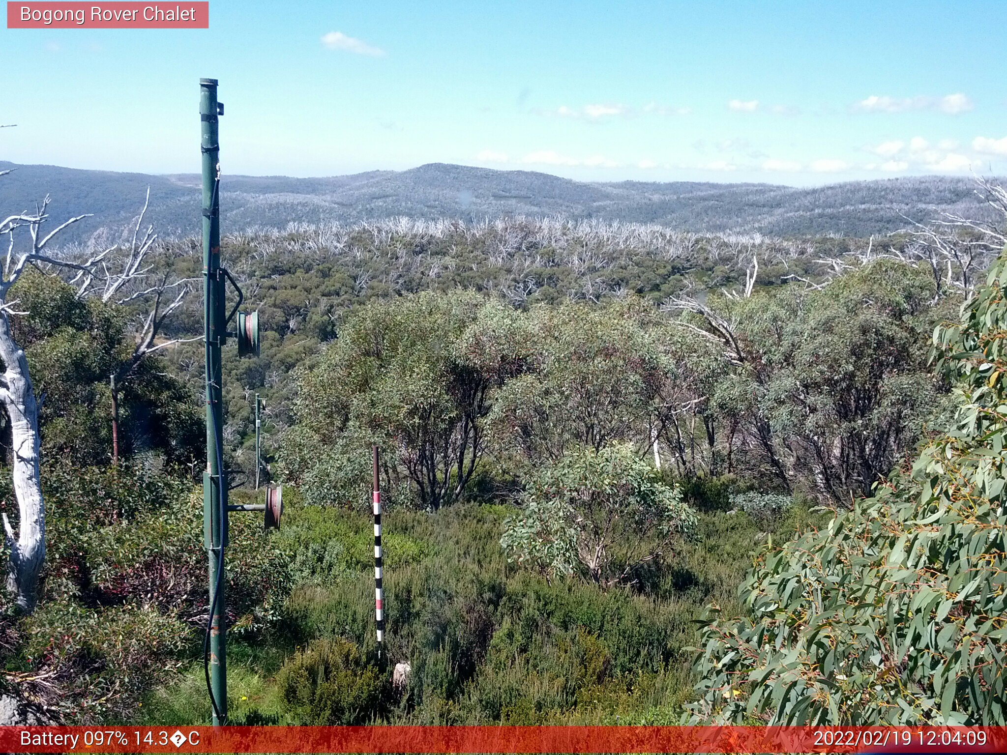 Bogong Web Cam 12:04pm Saturday 19th of February 2022