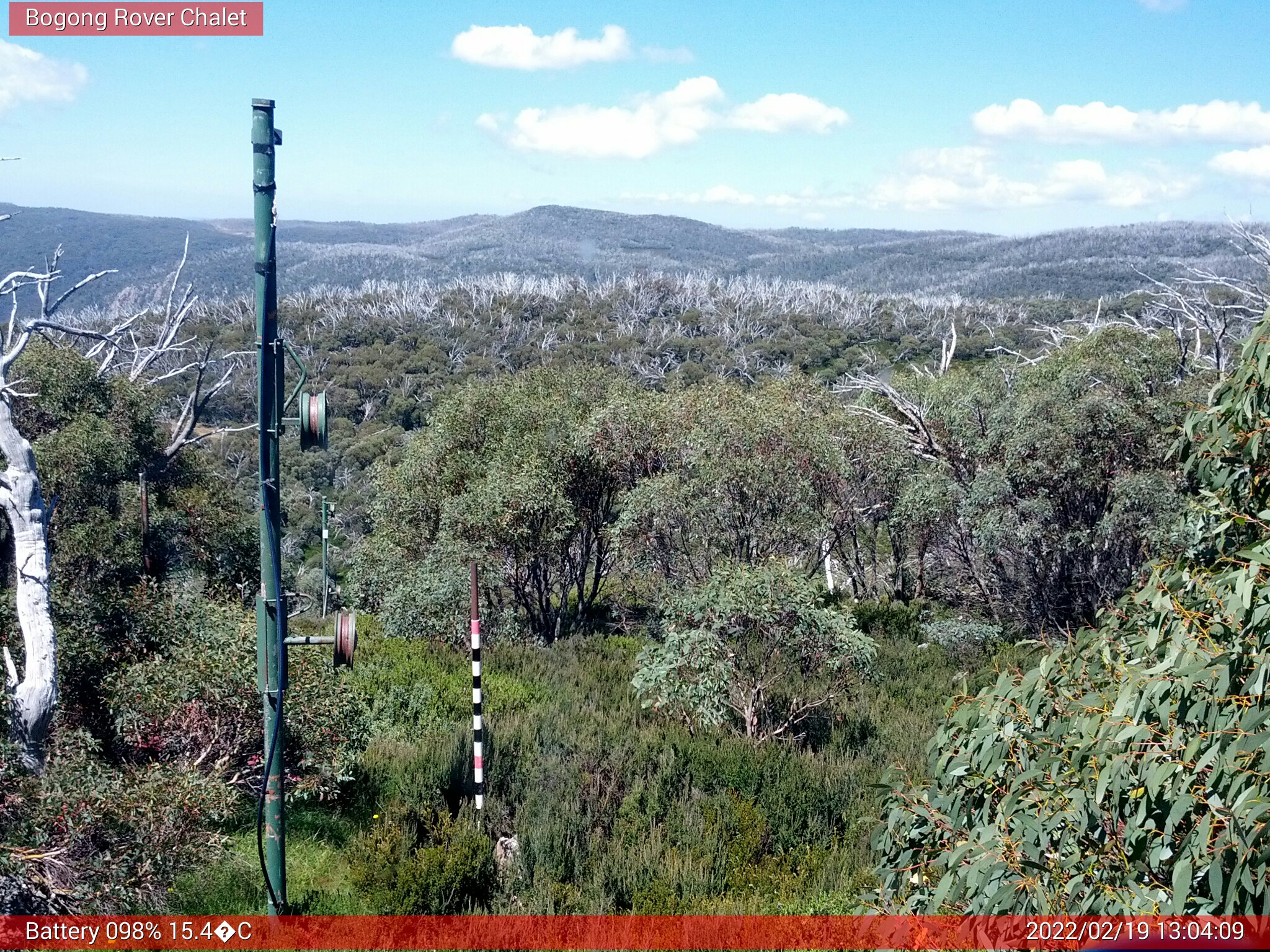 Bogong Web Cam 1:04pm Saturday 19th of February 2022