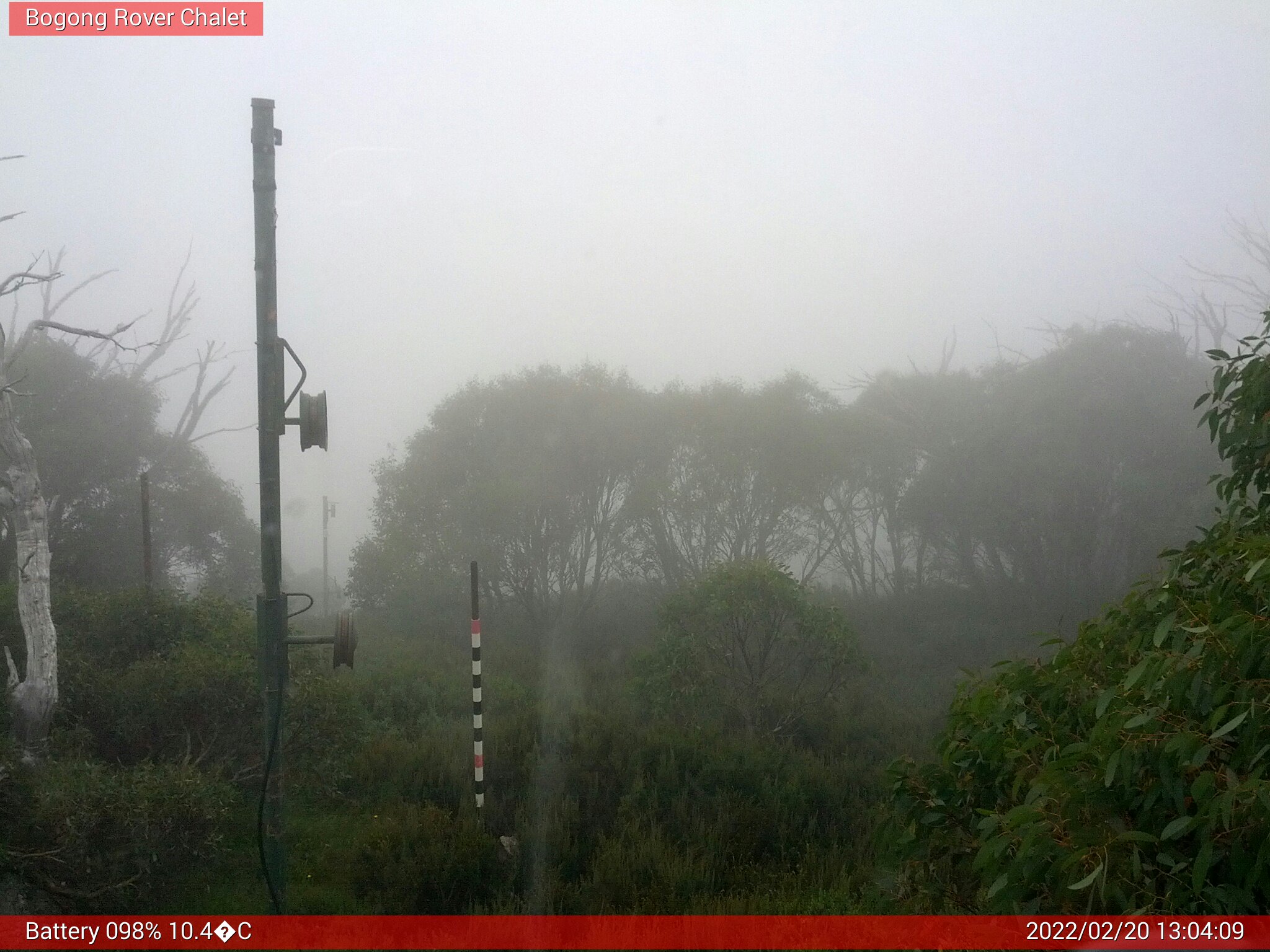 Bogong Web Cam 1:04pm Sunday 20th of February 2022