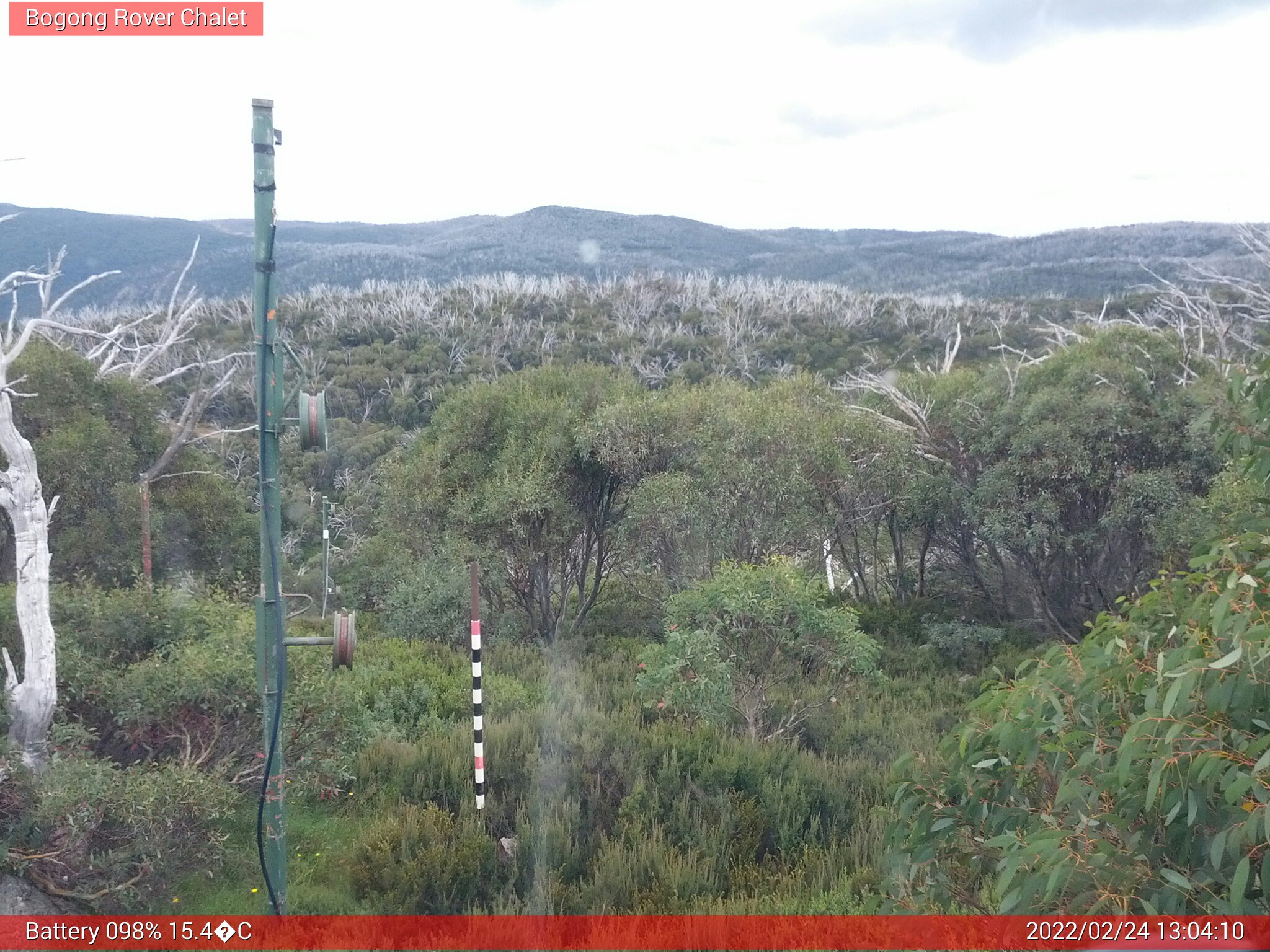 Bogong Web Cam 1:04pm Thursday 24th of February 2022