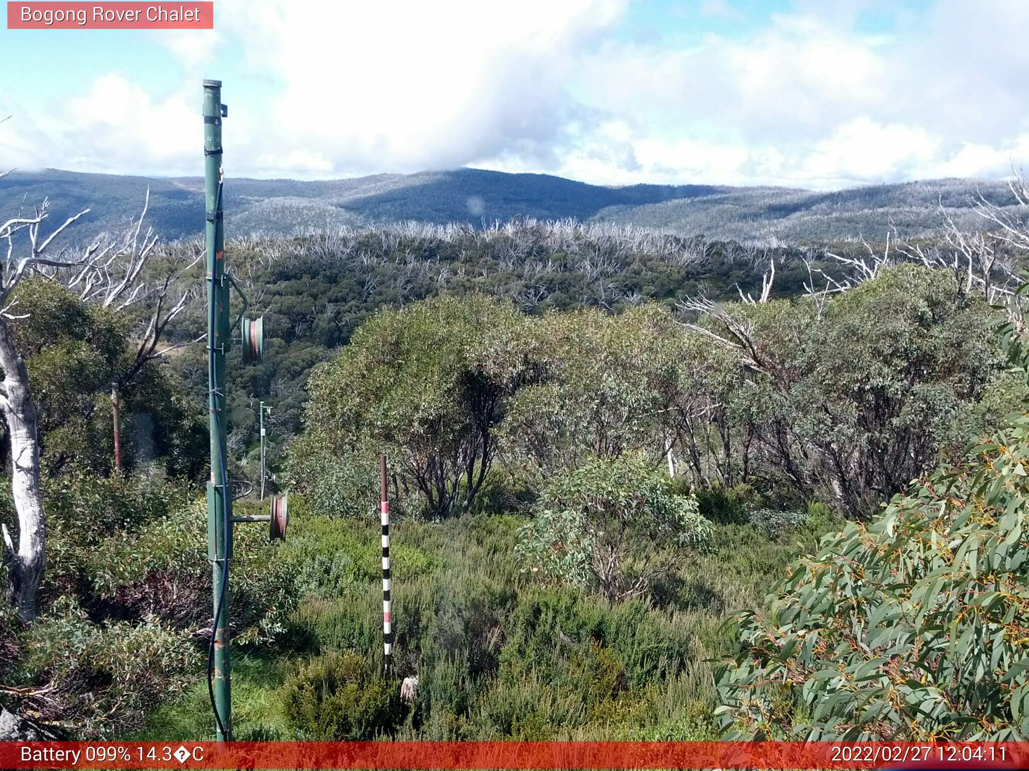 Bogong Web Cam 12:04pm Sunday 27th of February 2022