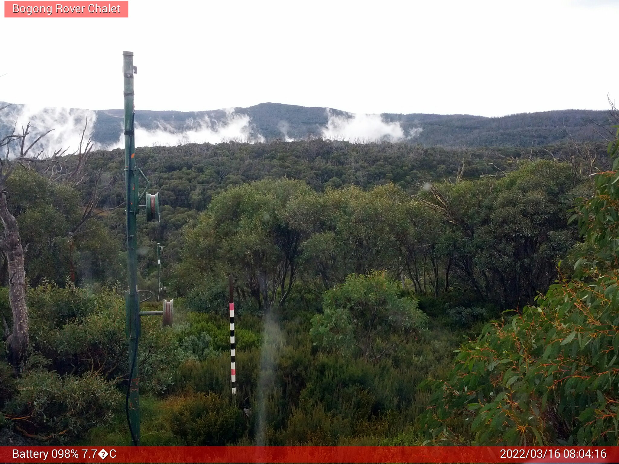 Bogong Web Cam 8:04am Wednesday 16th of March 2022