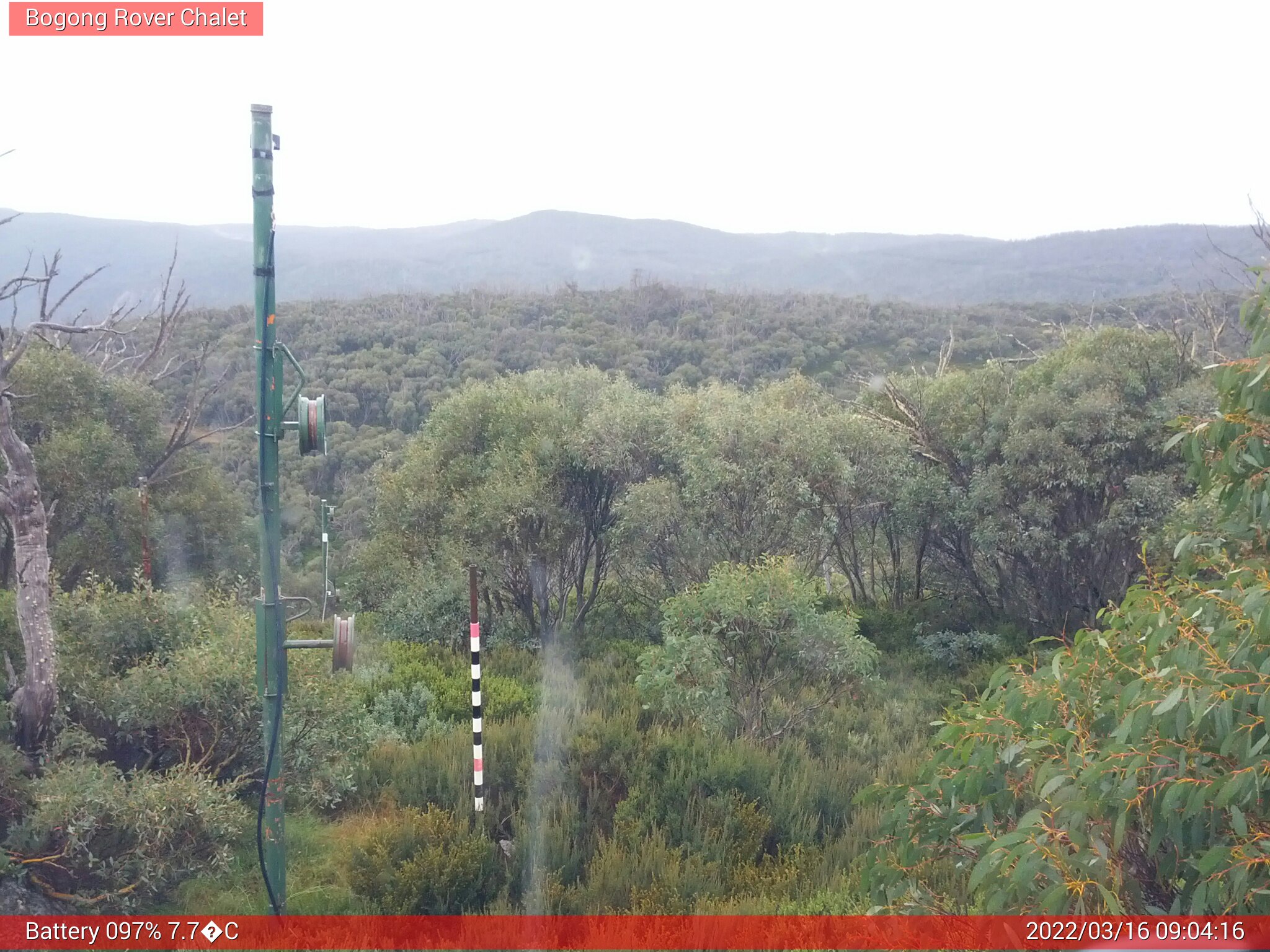 Bogong Web Cam 9:04am Wednesday 16th of March 2022