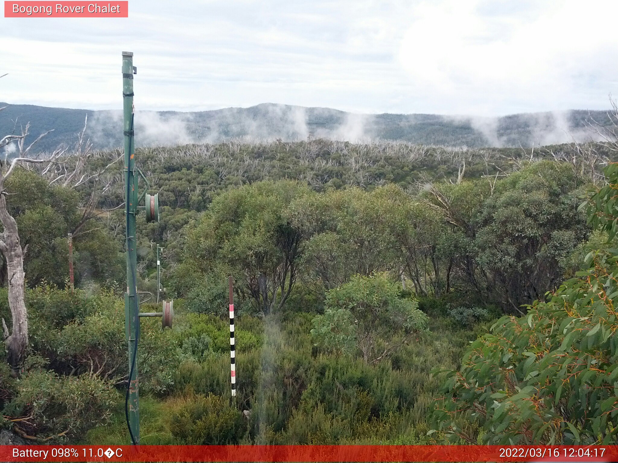 Bogong Web Cam 12:04pm Wednesday 16th of March 2022