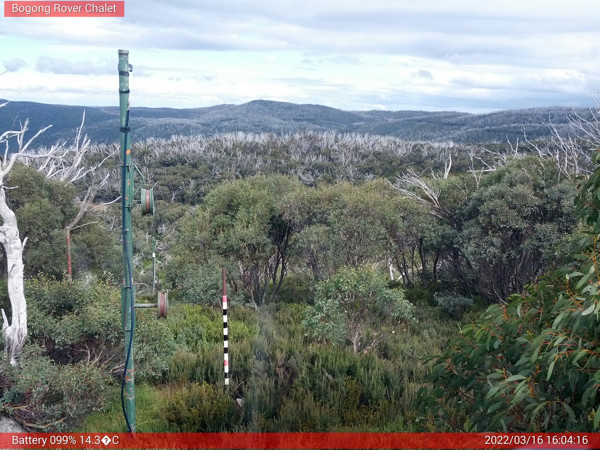 Bogong Web Cam 4:04pm Wednesday 16th of March 2022