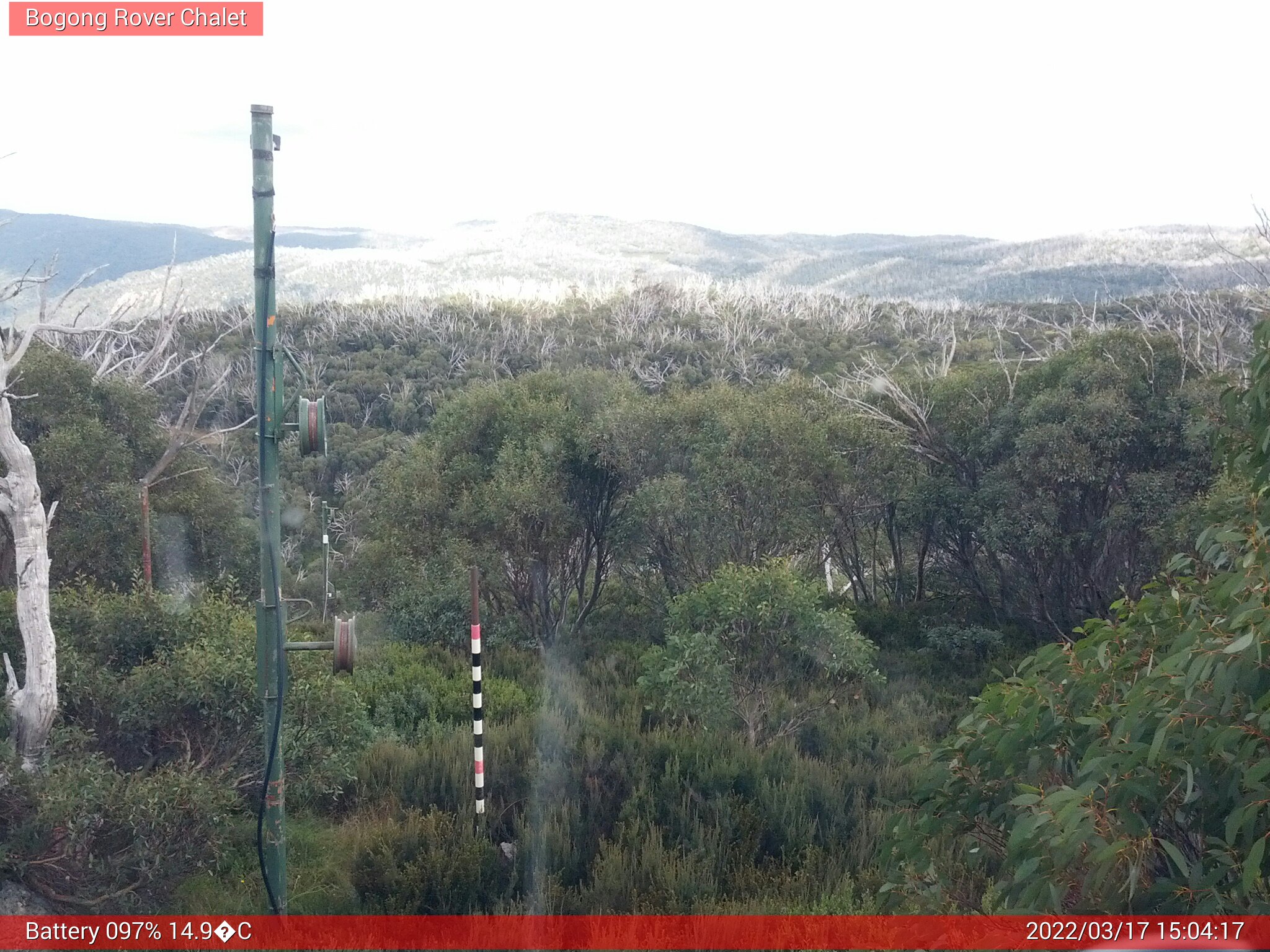 Bogong Web Cam 3:04pm Thursday 17th of March 2022