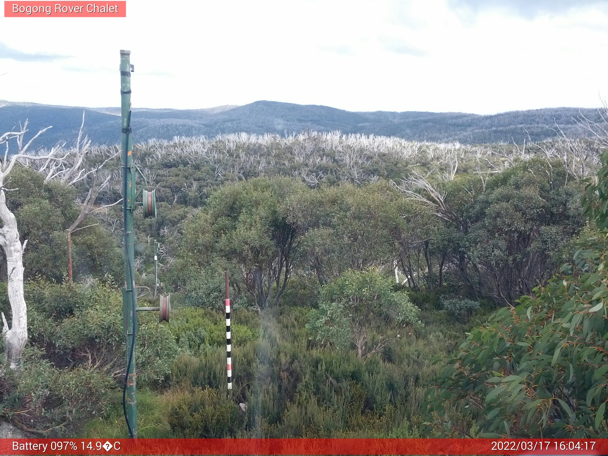 Bogong Web Cam 4:04pm Thursday 17th of March 2022