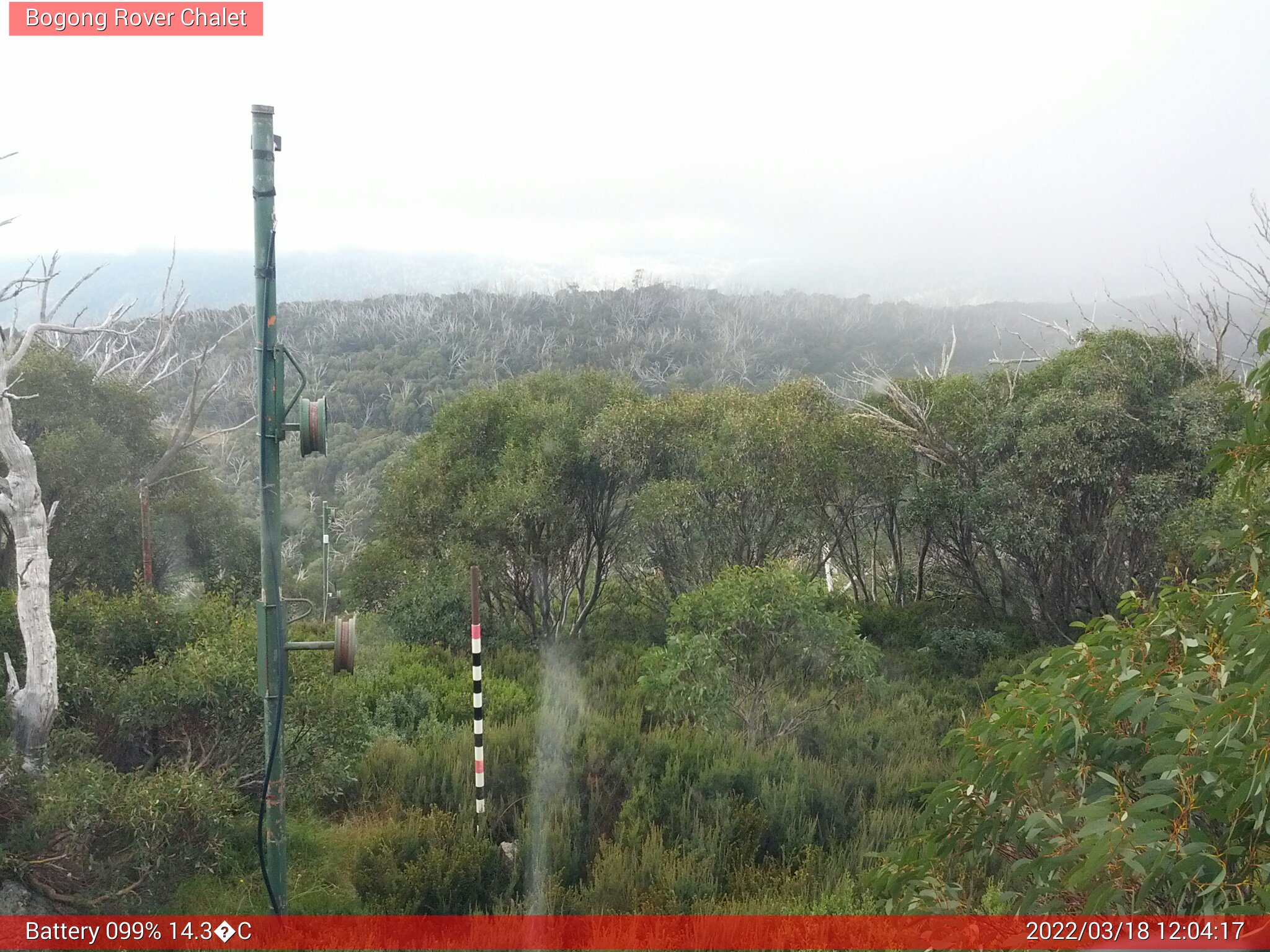 Bogong Web Cam 12:04pm Friday 18th of March 2022