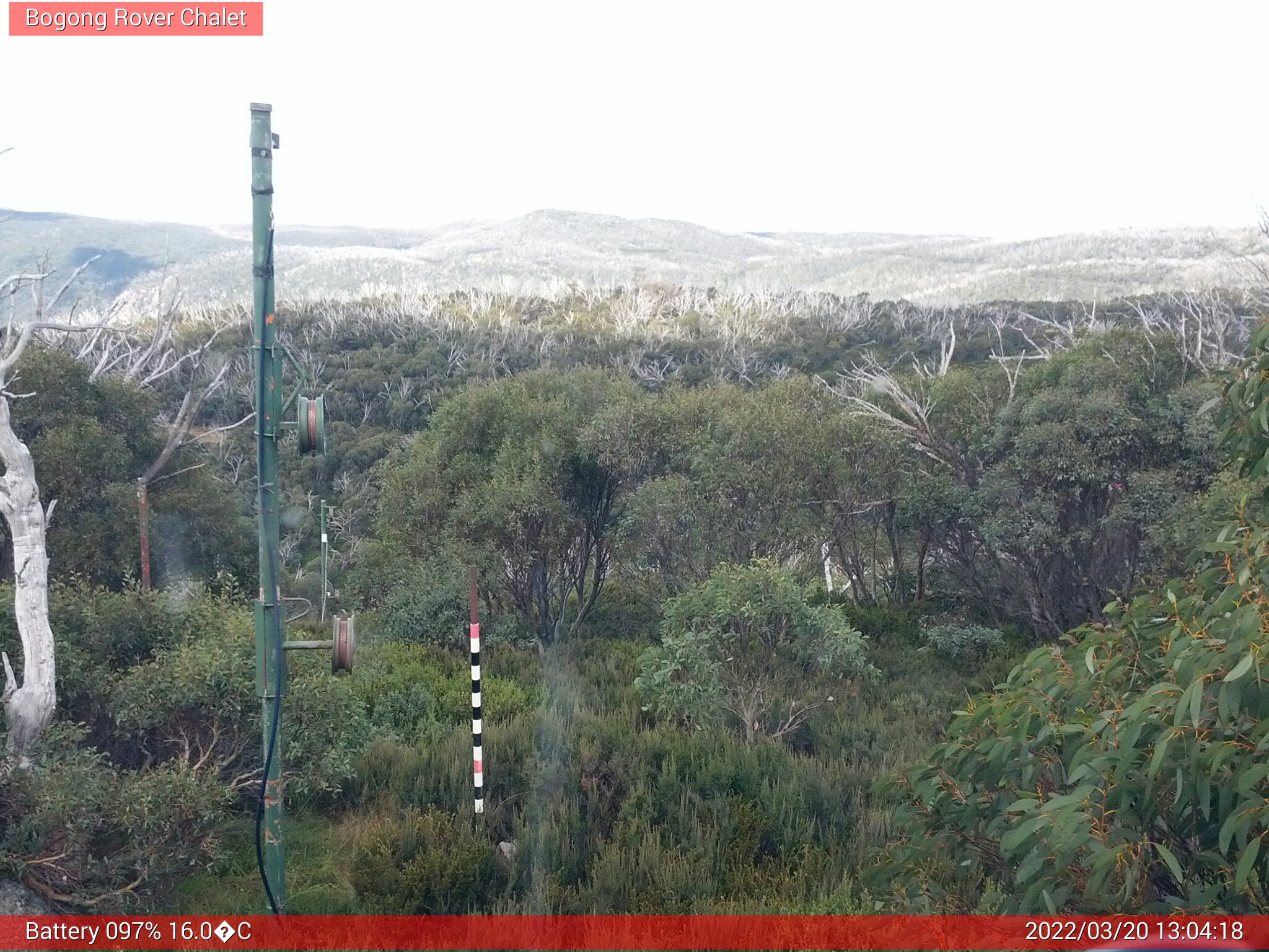 Bogong Web Cam 1:04pm Sunday 20th of March 2022