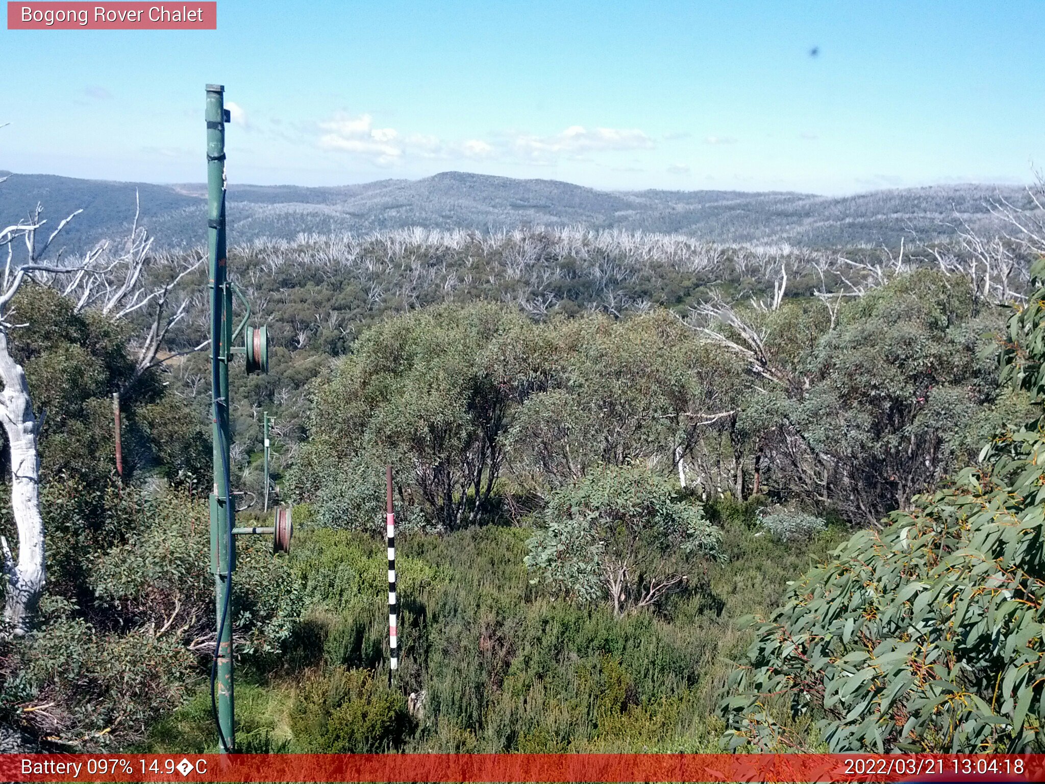 Bogong Web Cam 1:04pm Monday 21st of March 2022