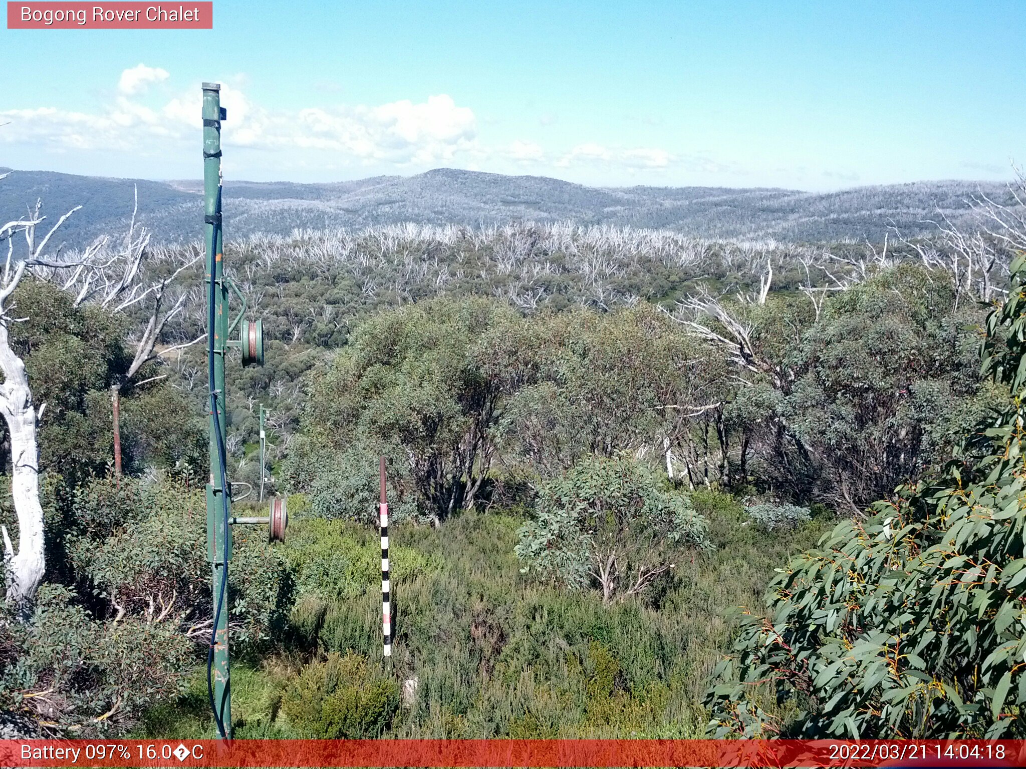 Bogong Web Cam 2:04pm Monday 21st of March 2022