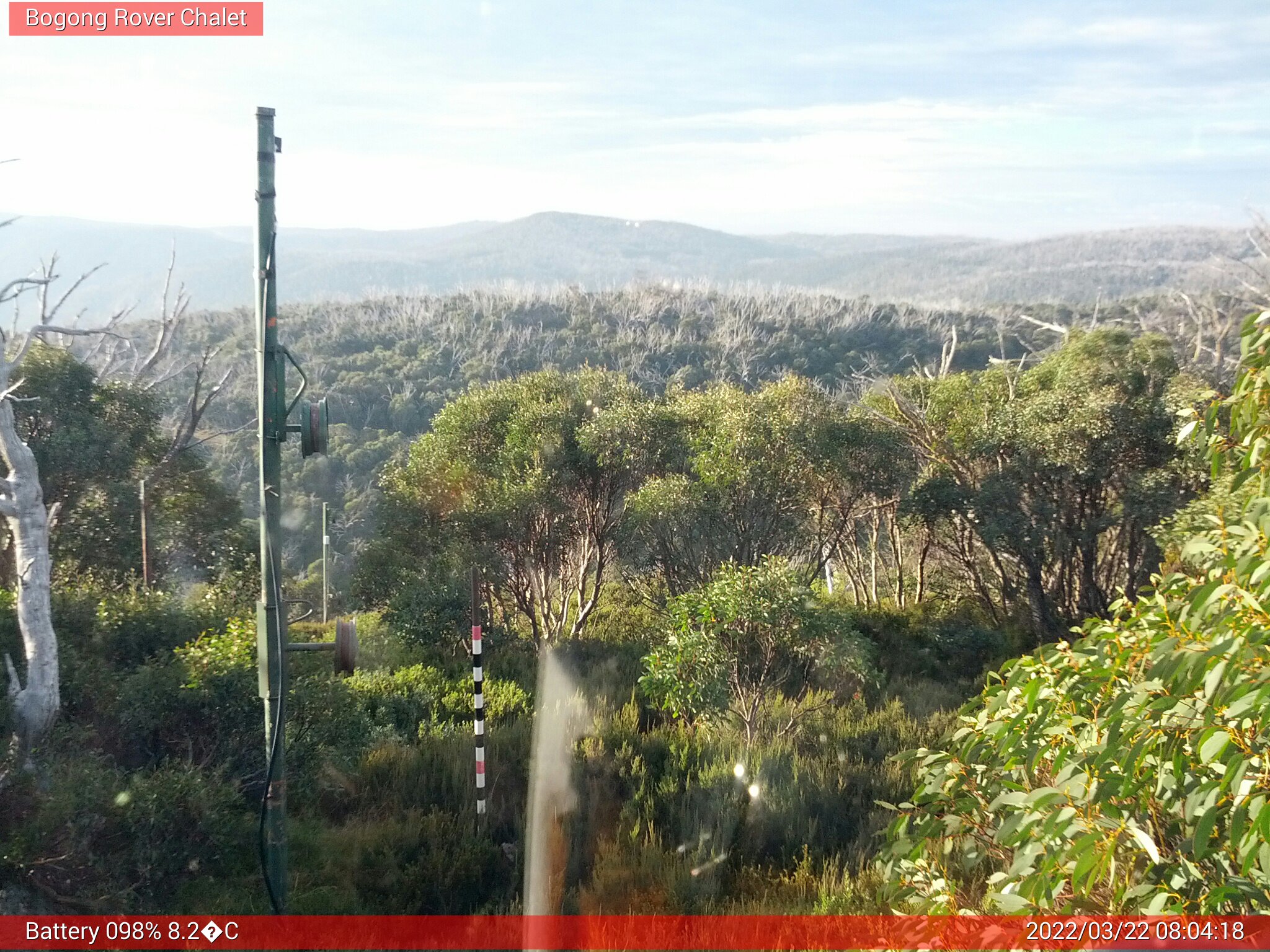 Bogong Web Cam 8:04am Tuesday 22nd of March 2022