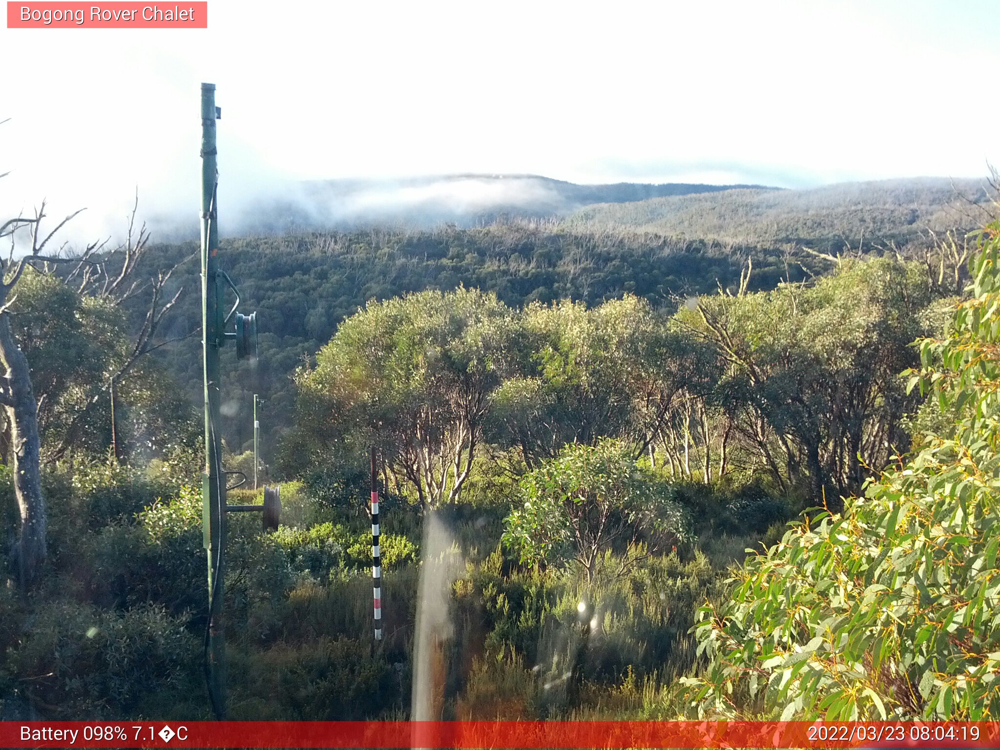 Bogong Web Cam 8:04am Wednesday 23rd of March 2022