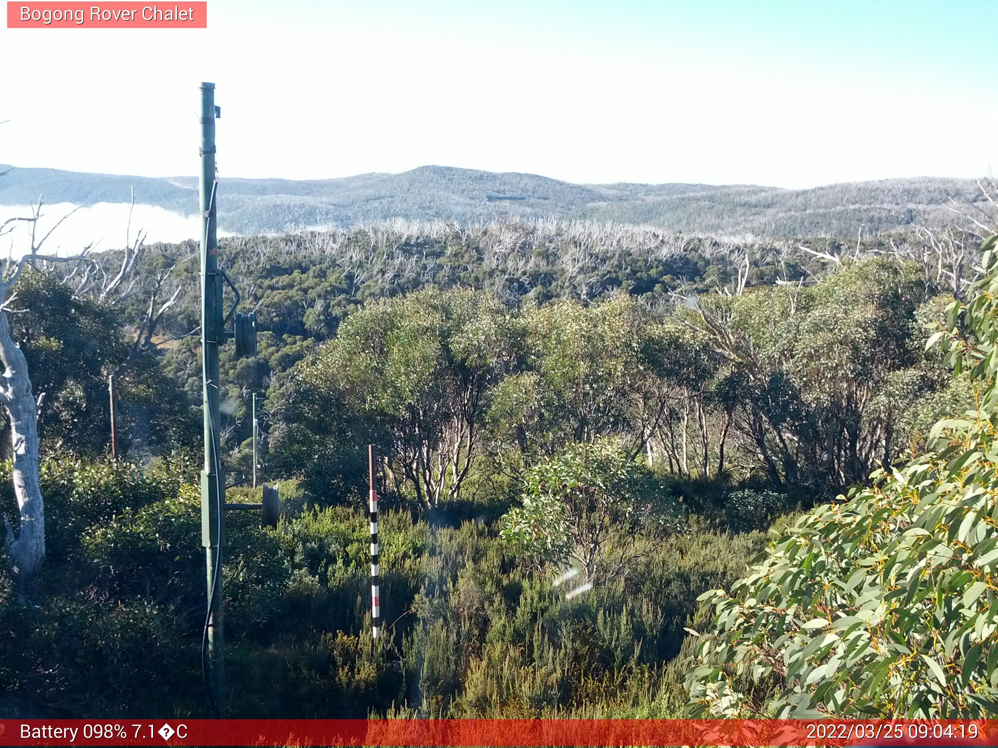 Bogong Web Cam 9:04am Friday 25th of March 2022