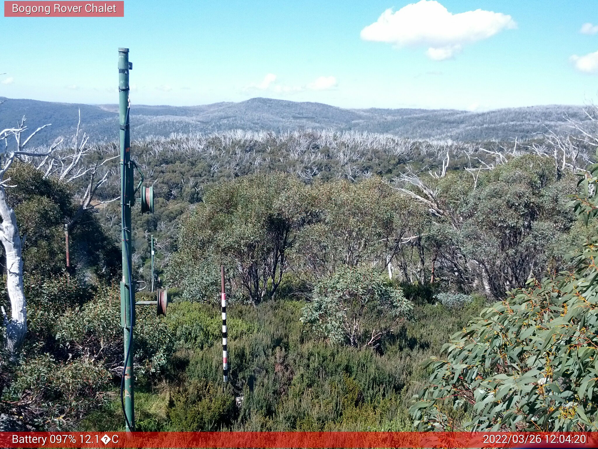 Bogong Web Cam 12:04pm Saturday 26th of March 2022