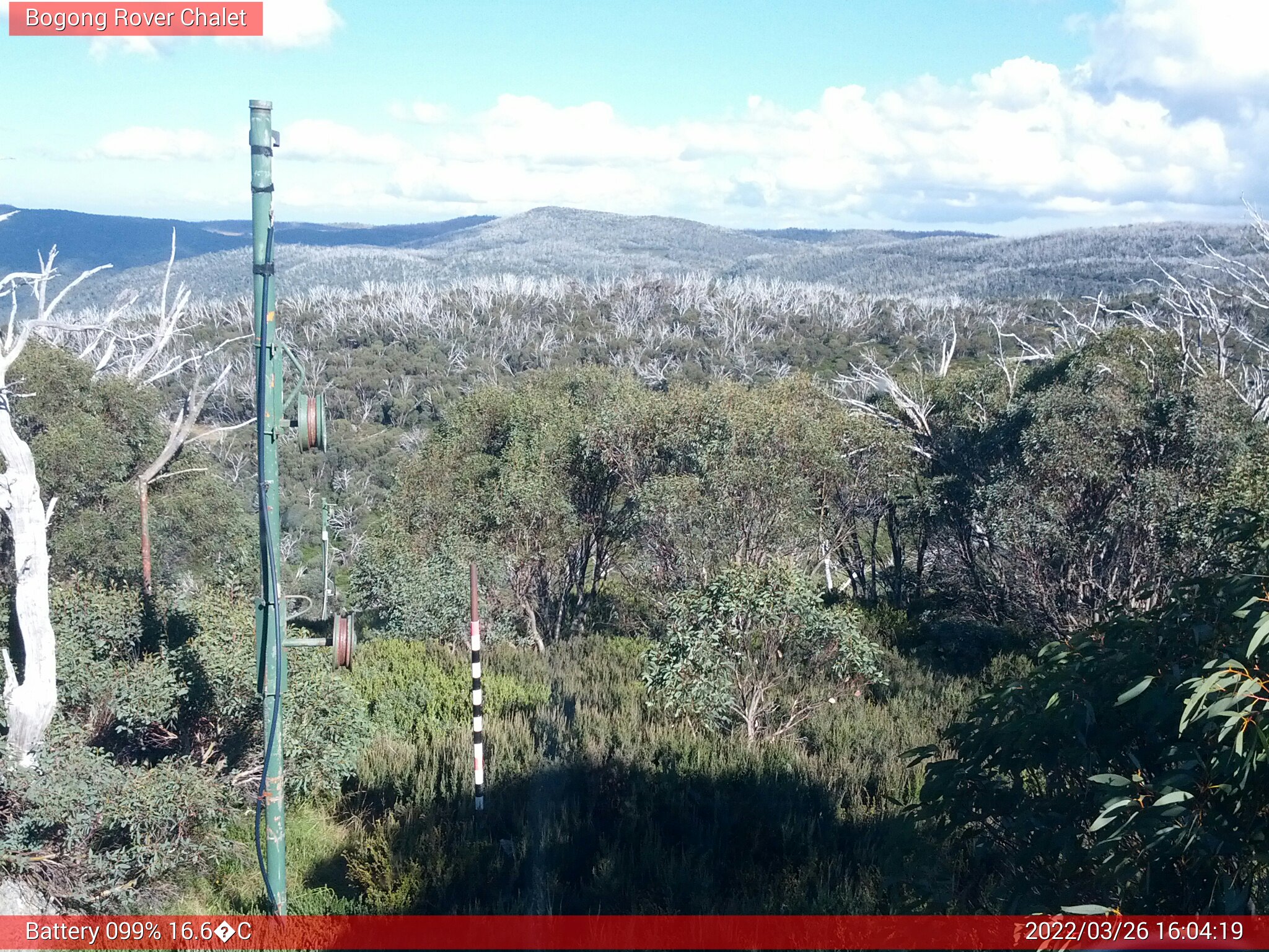 Bogong Web Cam 4:04pm Saturday 26th of March 2022