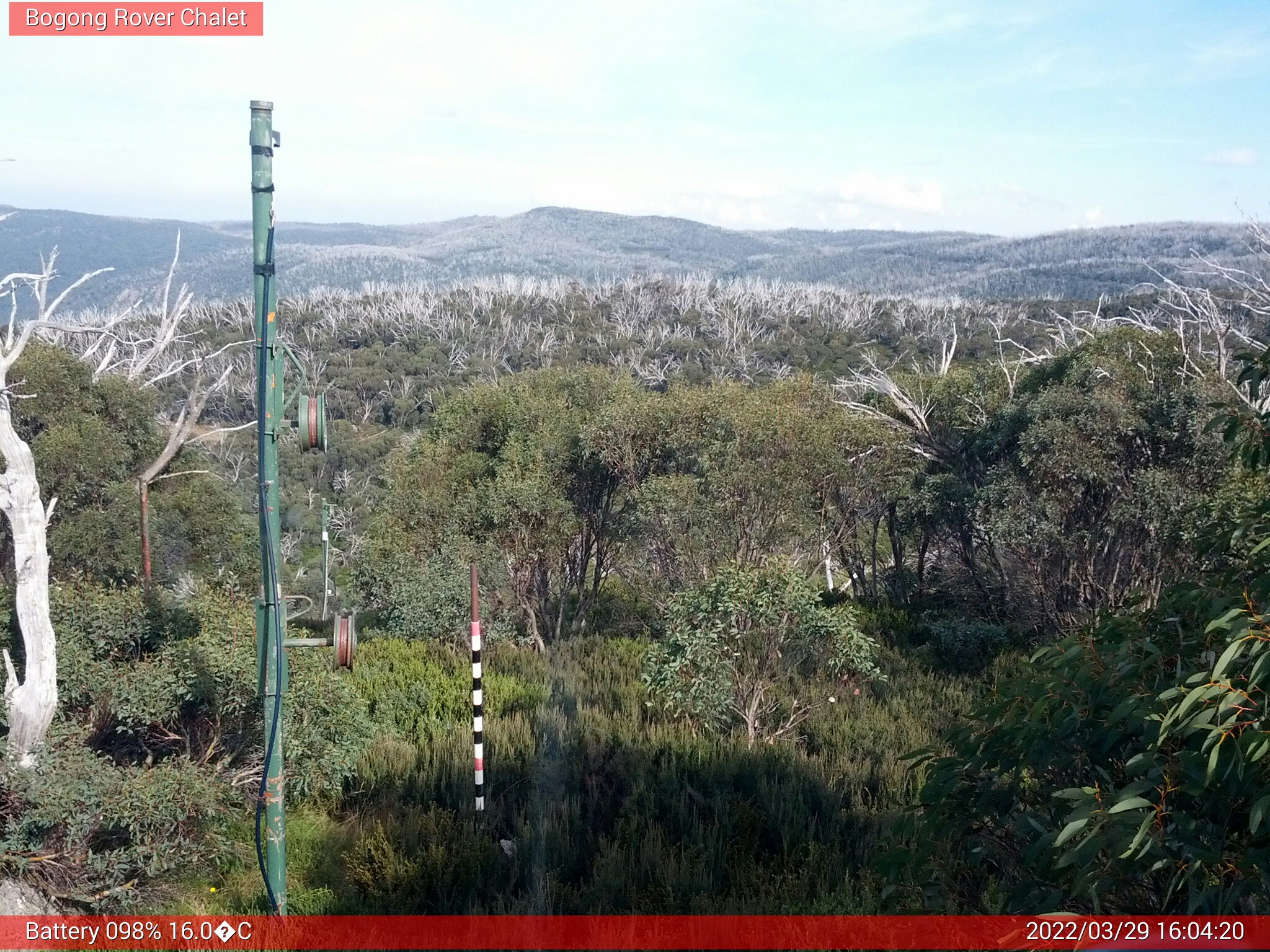 Bogong Web Cam 4:04pm Tuesday 29th of March 2022