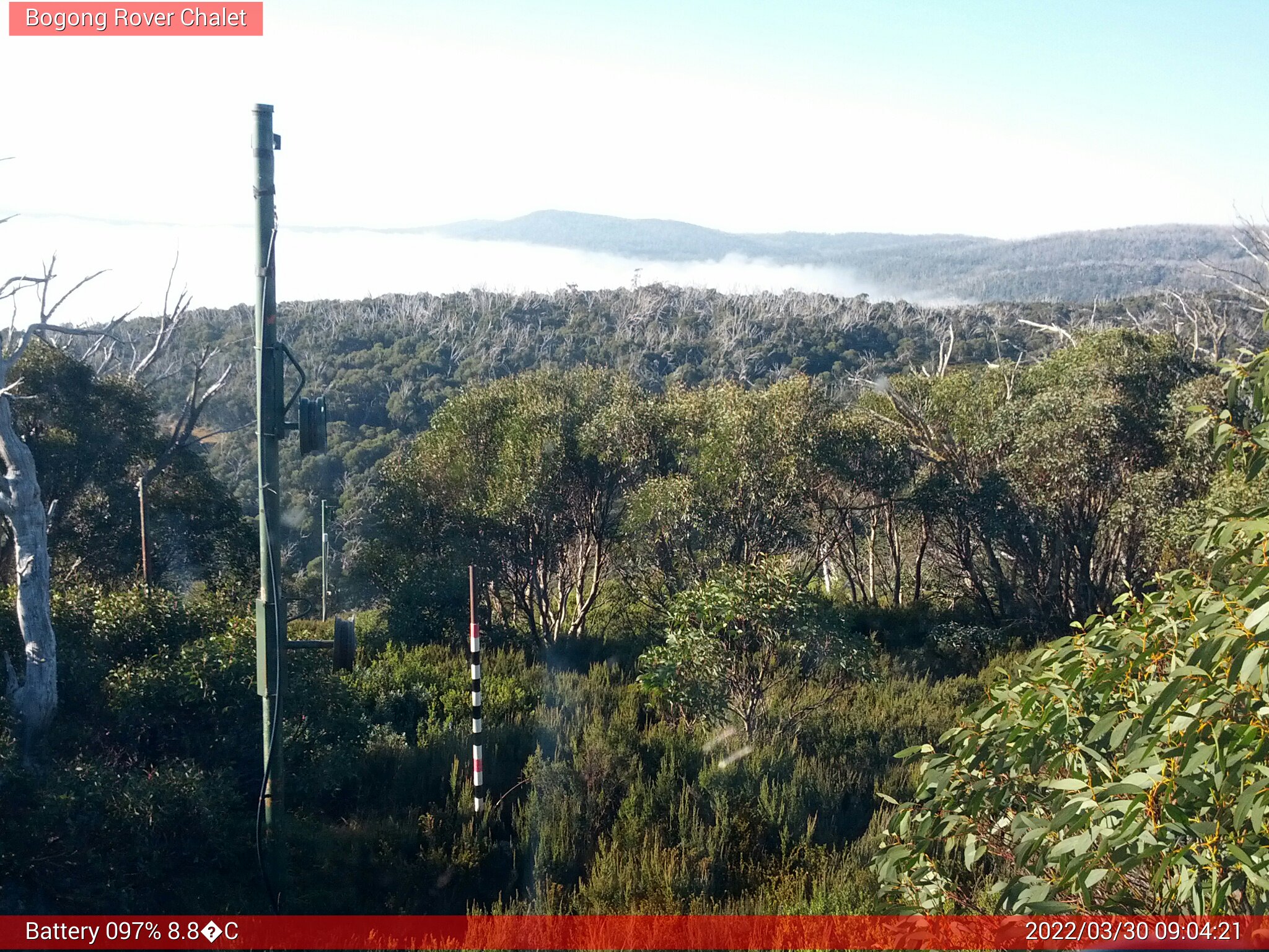 Bogong Web Cam 9:04am Wednesday 30th of March 2022