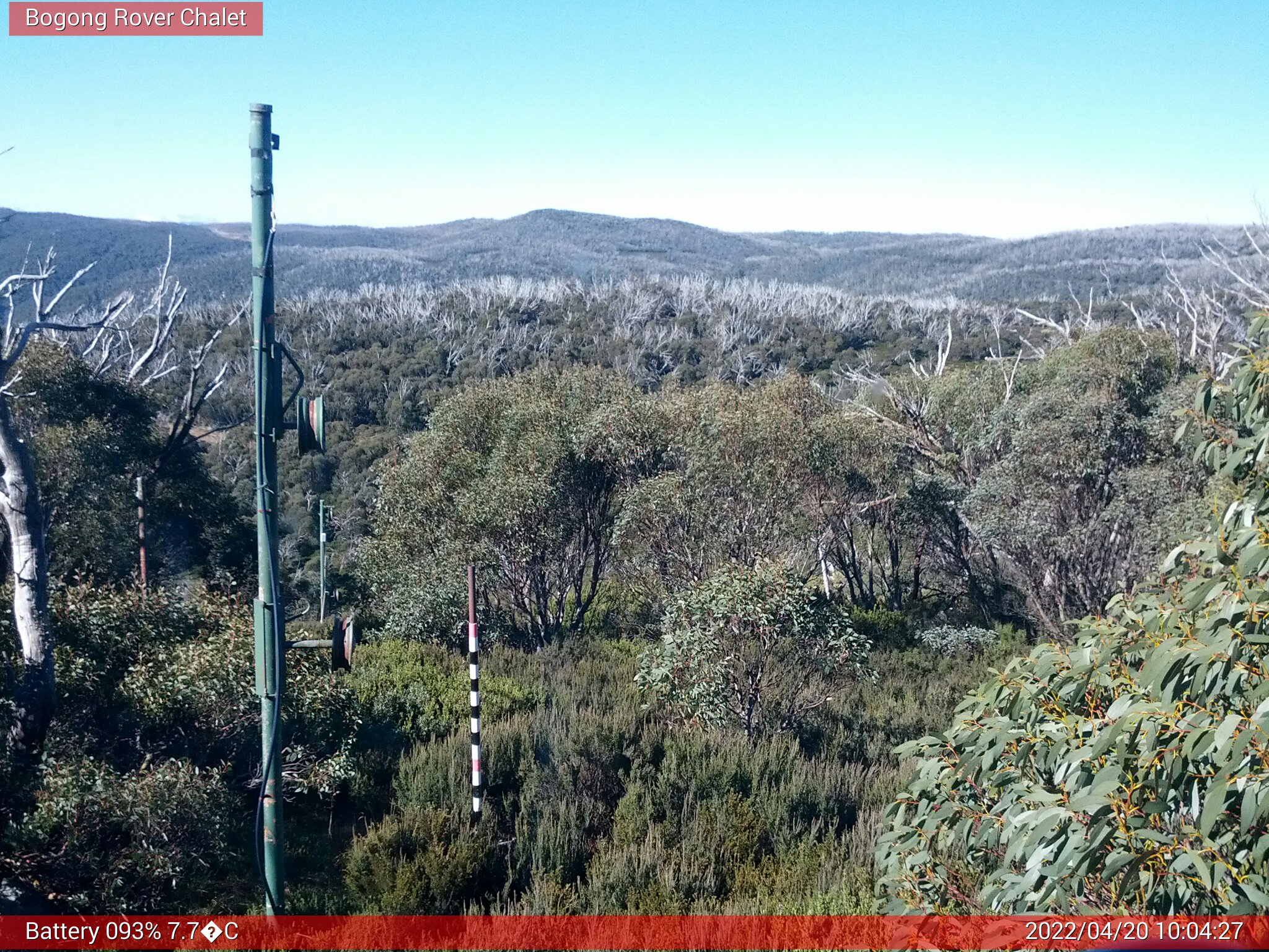 Bogong Web Cam 10:04am Wednesday 20th of April 2022