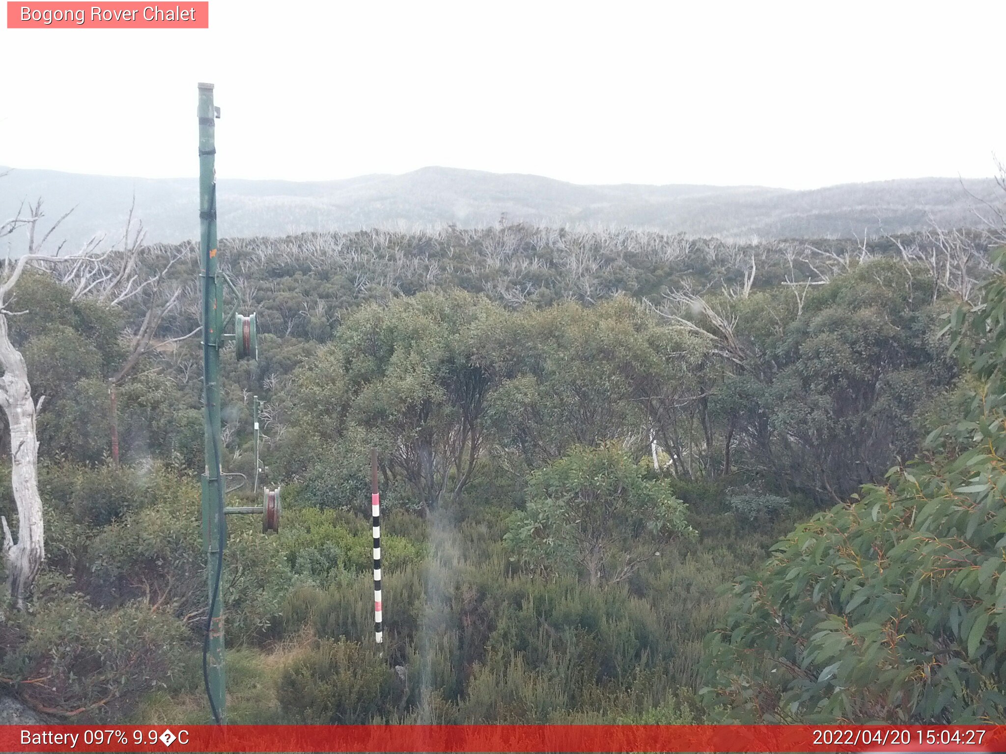 Bogong Web Cam 3:04pm Wednesday 20th of April 2022