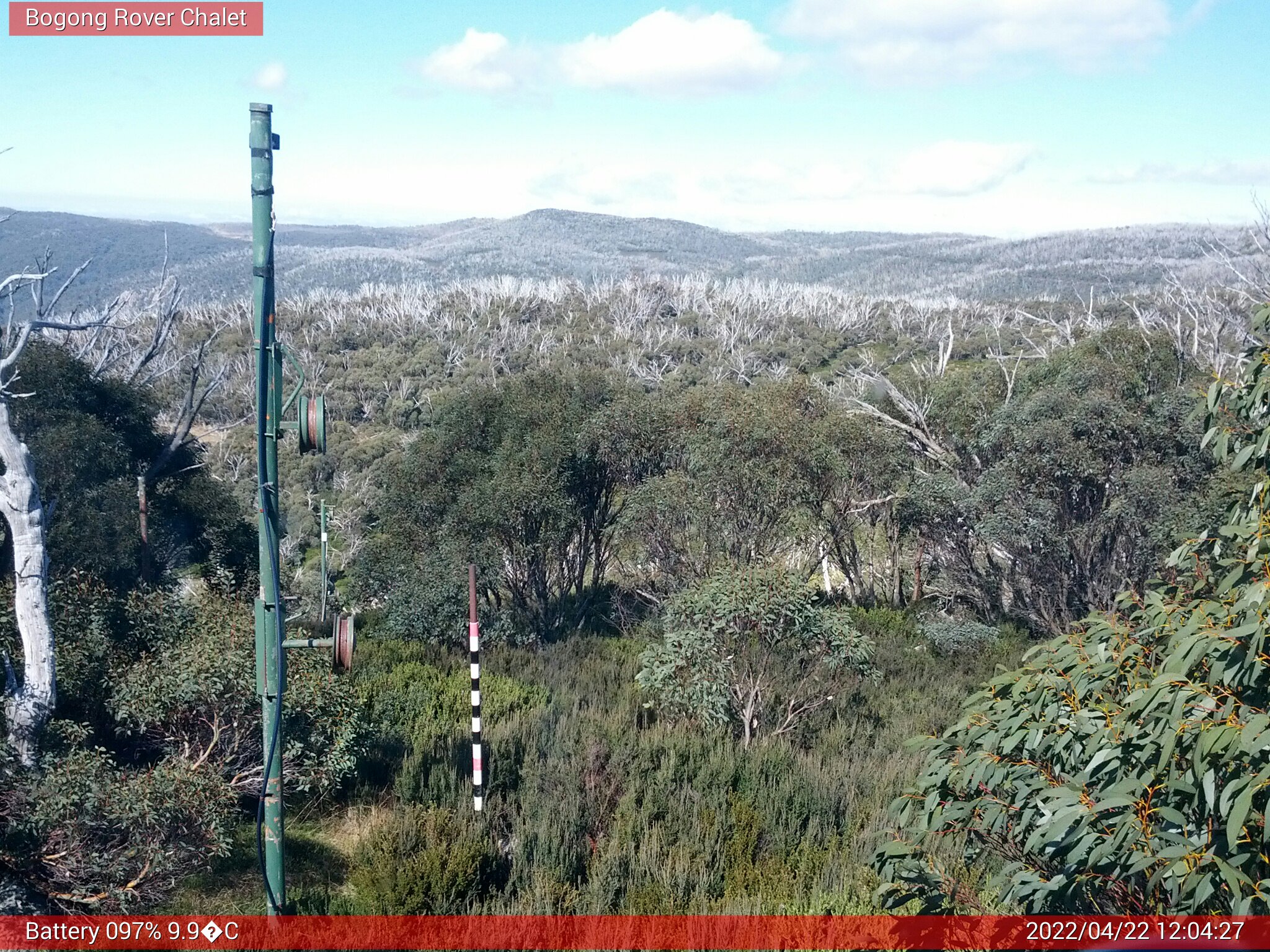 Bogong Web Cam 12:04pm Friday 22nd of April 2022