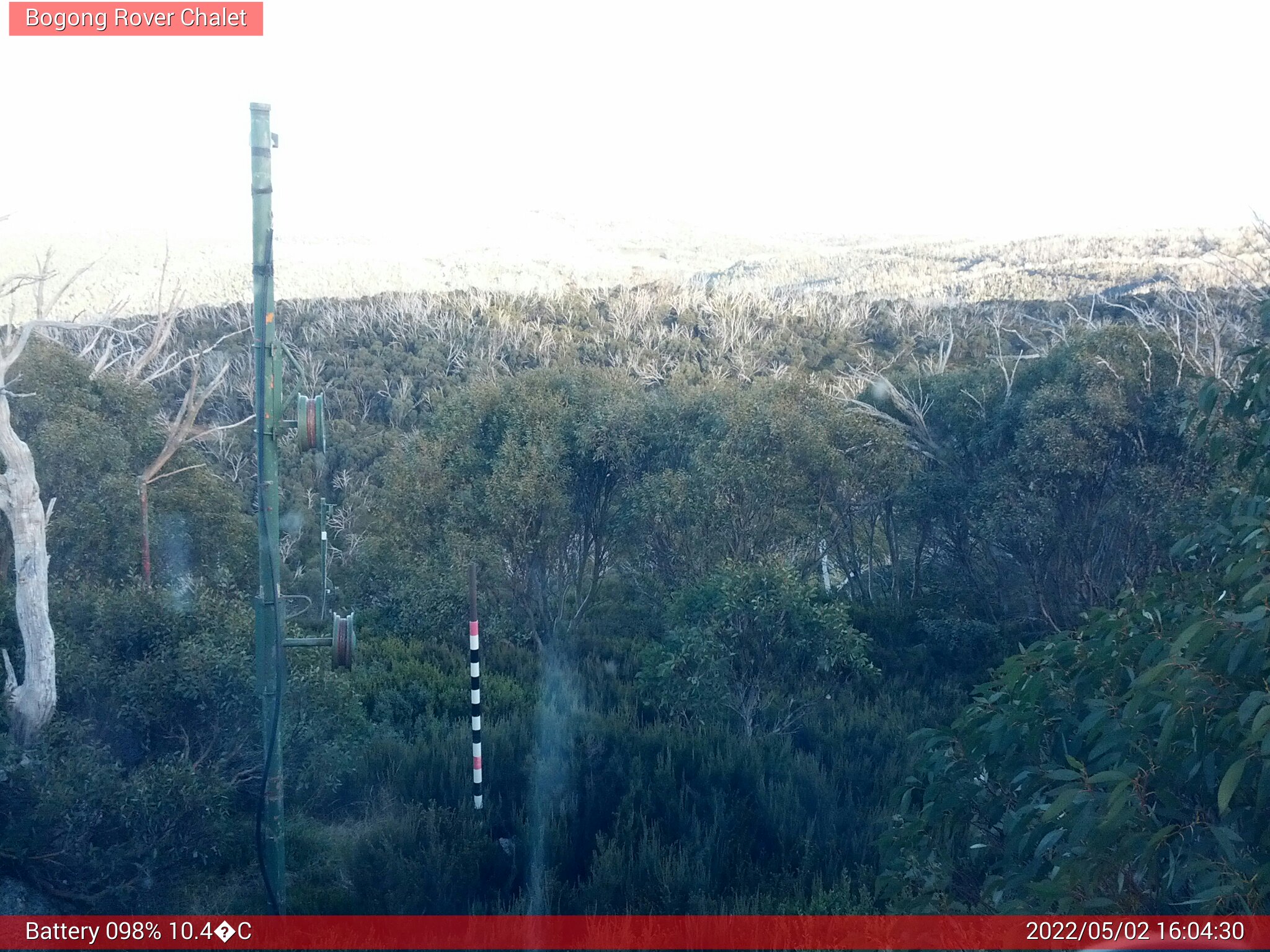 Bogong Web Cam 4:04pm Monday 2nd of May 2022