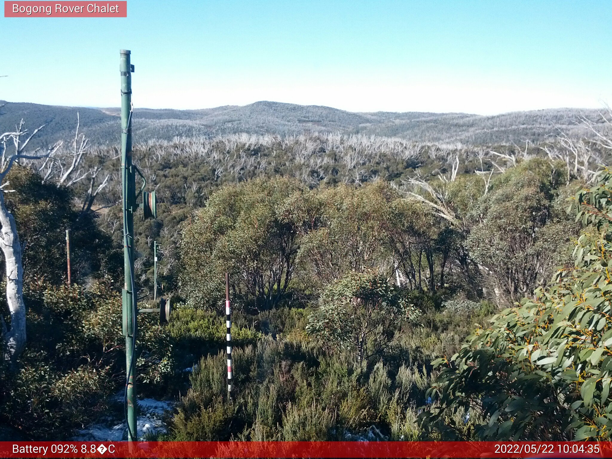 Bogong Web Cam 10:04am Sunday 22nd of May 2022