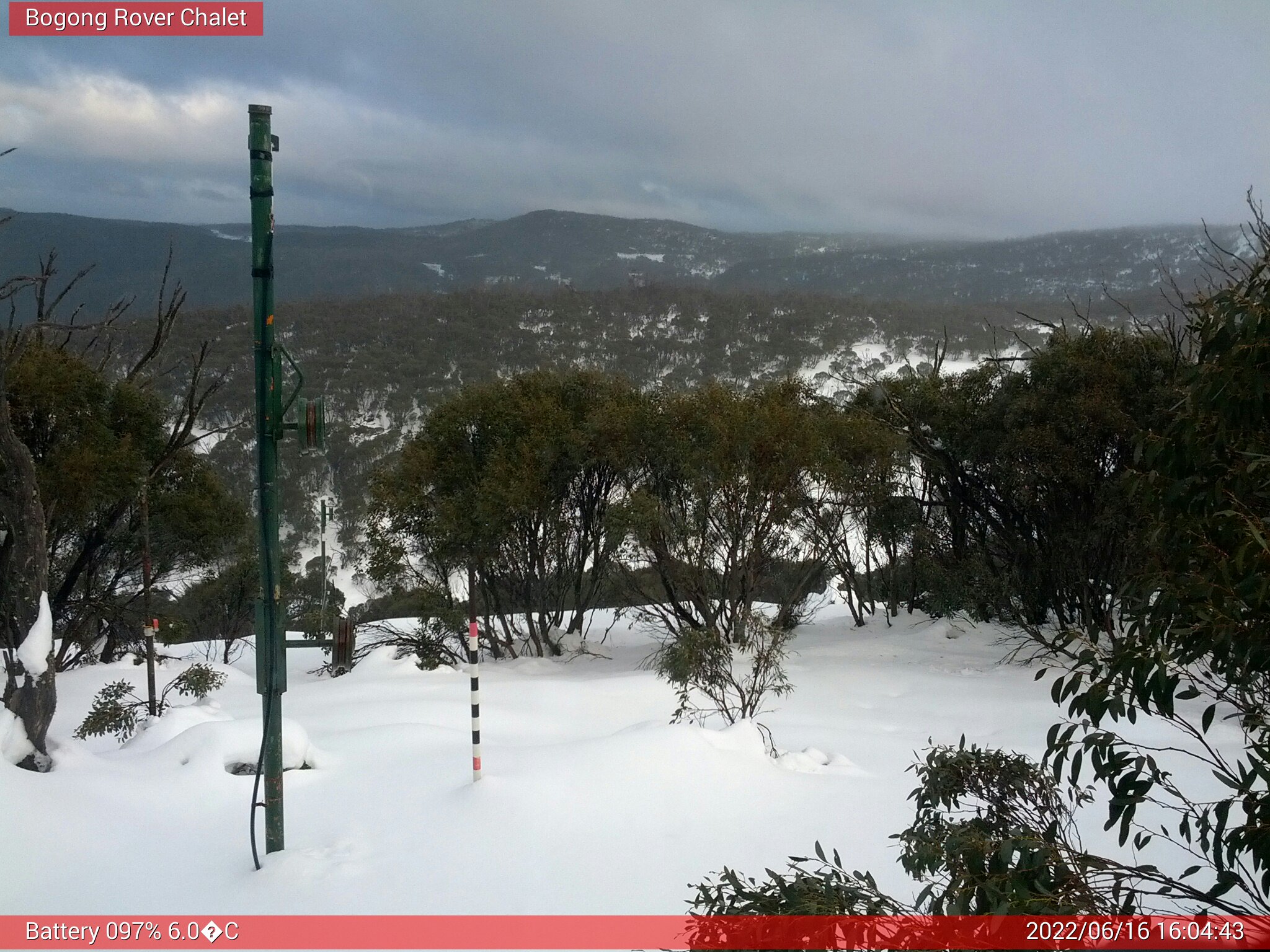 Bogong Web Cam 4:04pm Thursday 16th of June 2022