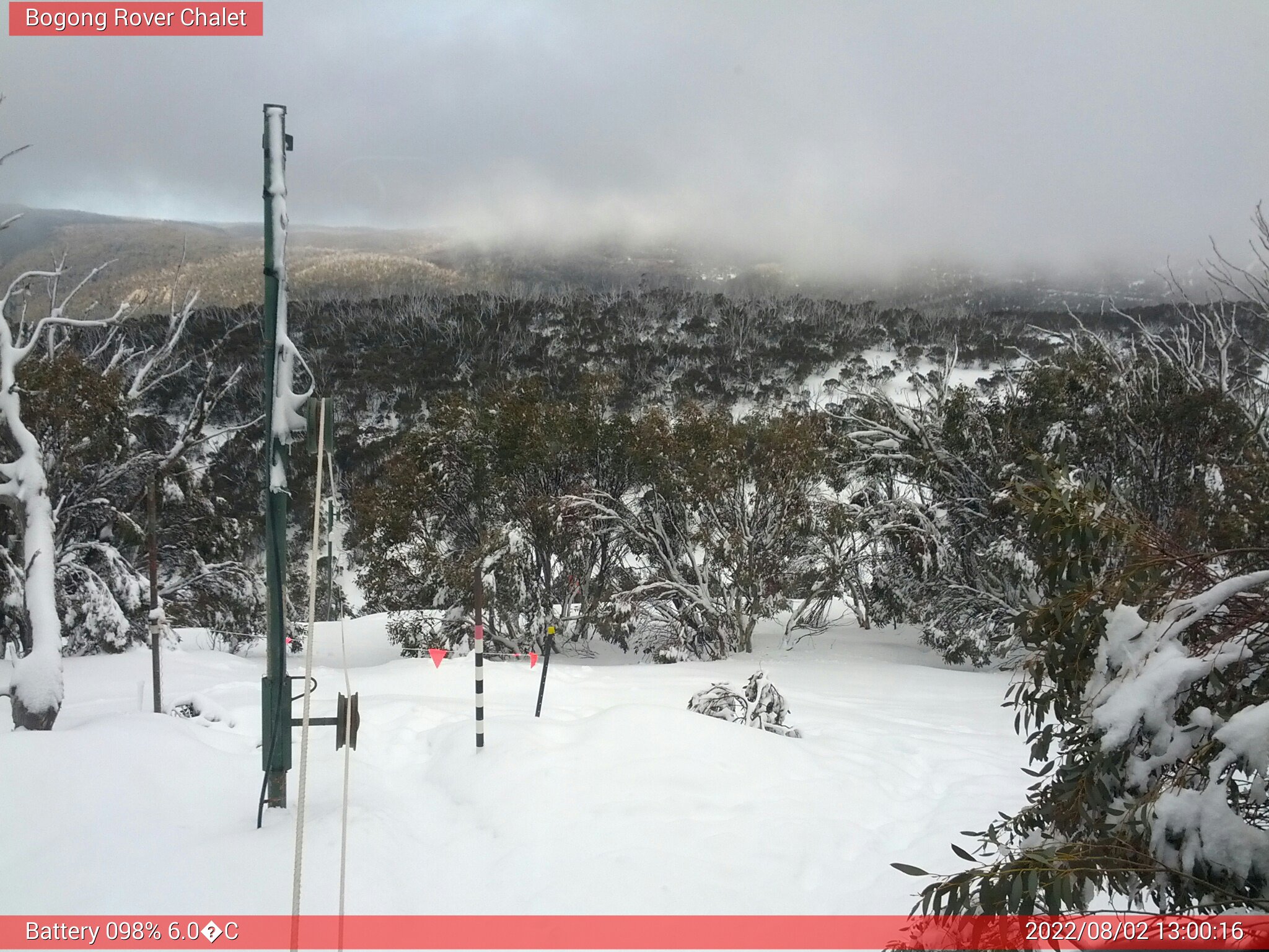 Bogong Web Cam 1:00pm Tuesday 2nd of August 2022