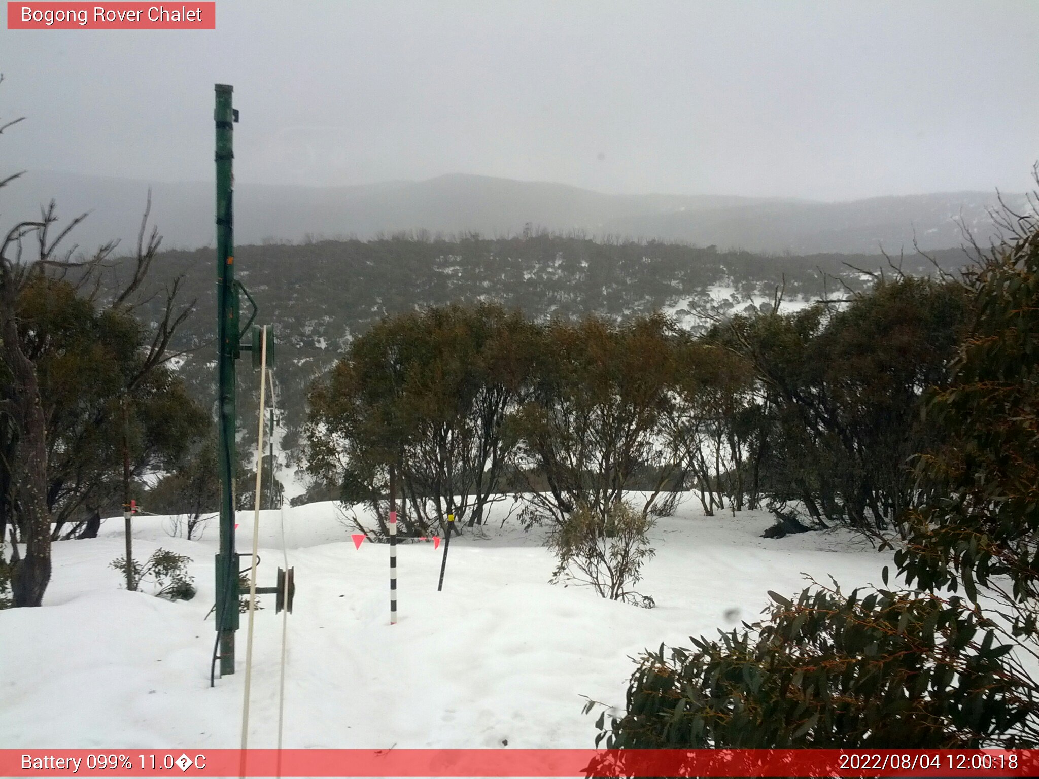 Bogong Web Cam 12:00pm Thursday 4th of August 2022