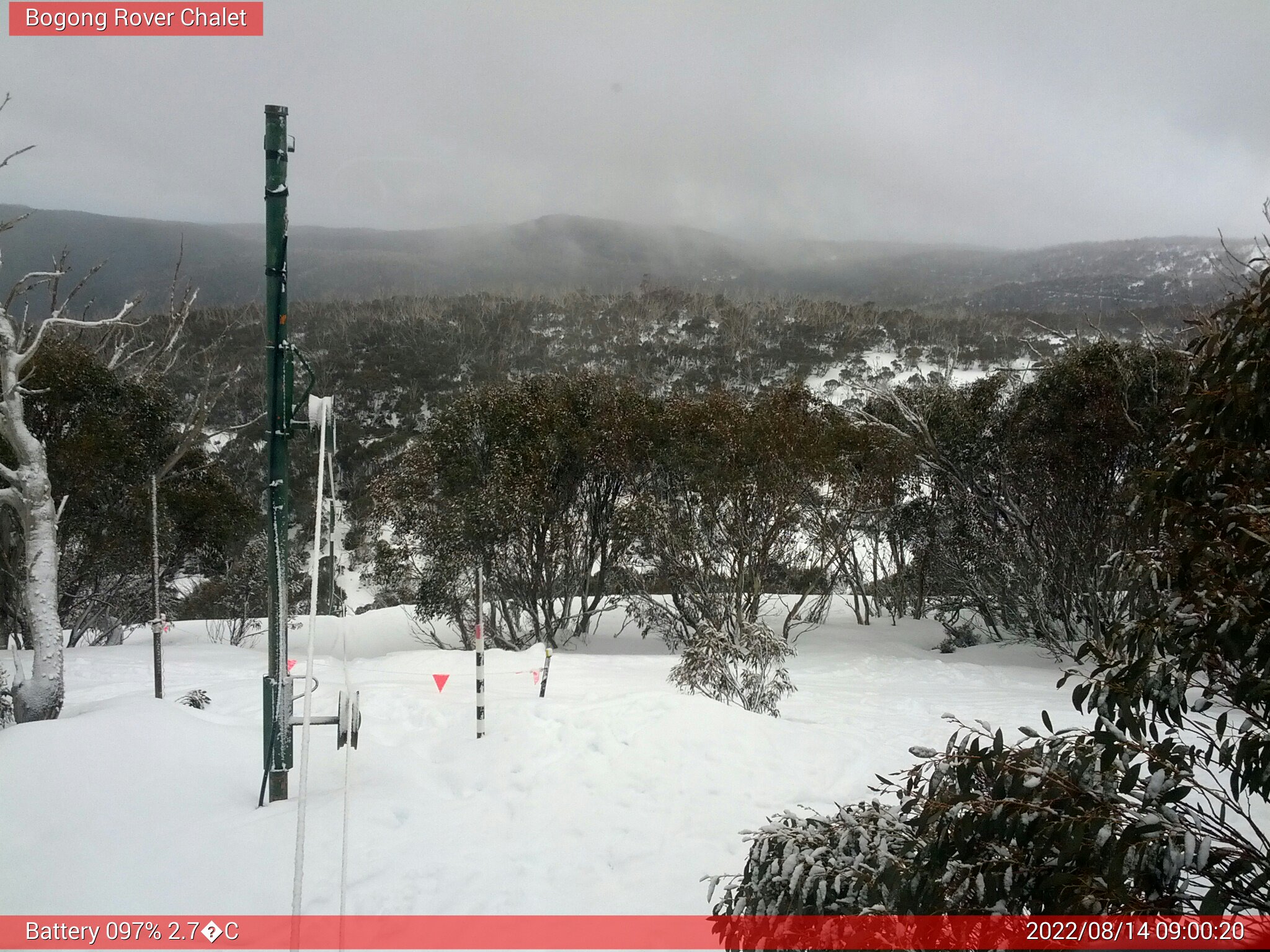Bogong Web Cam 9:00am Sunday 14th of August 2022