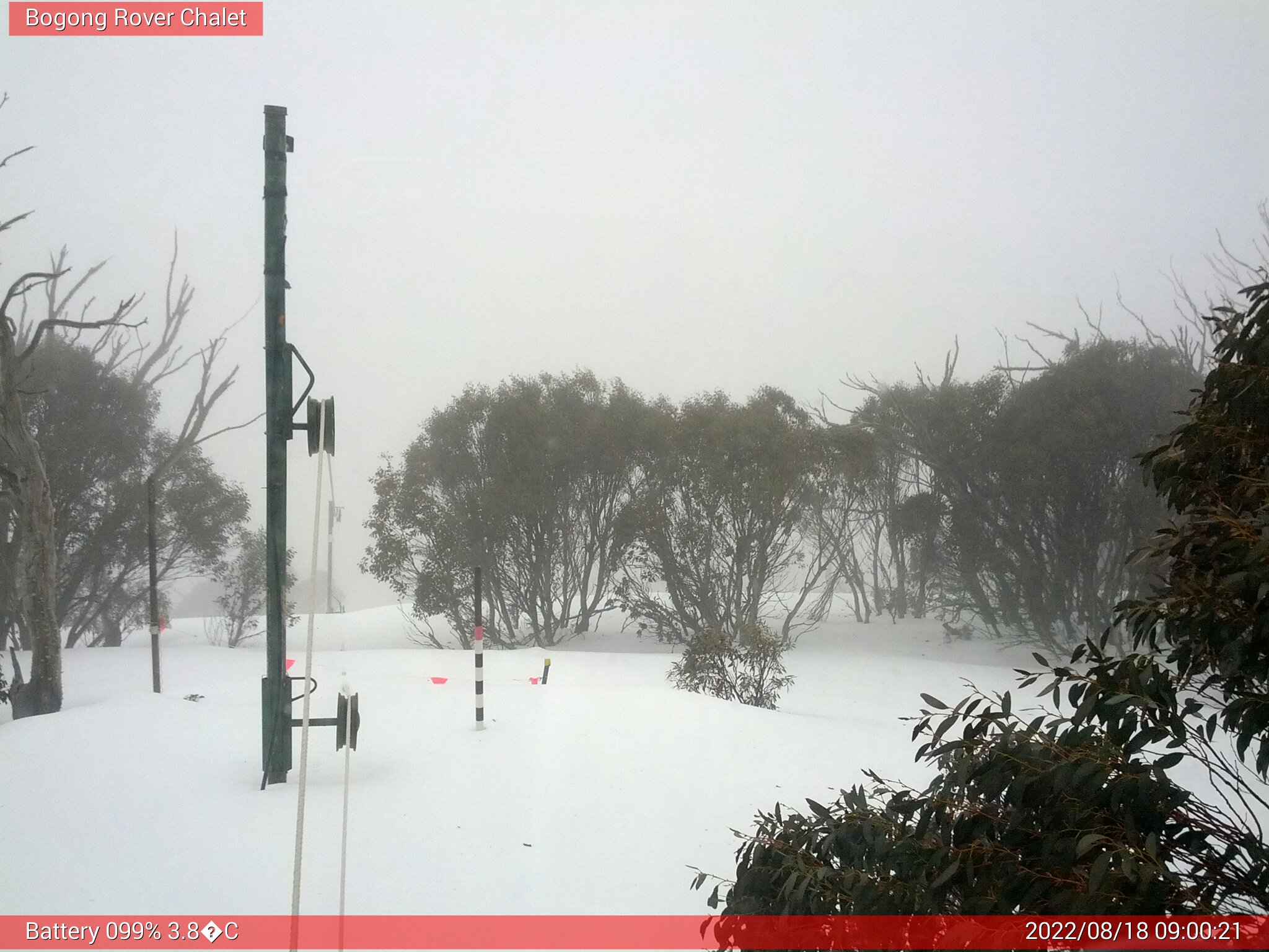 Bogong Web Cam 9:00am Thursday 18th of August 2022