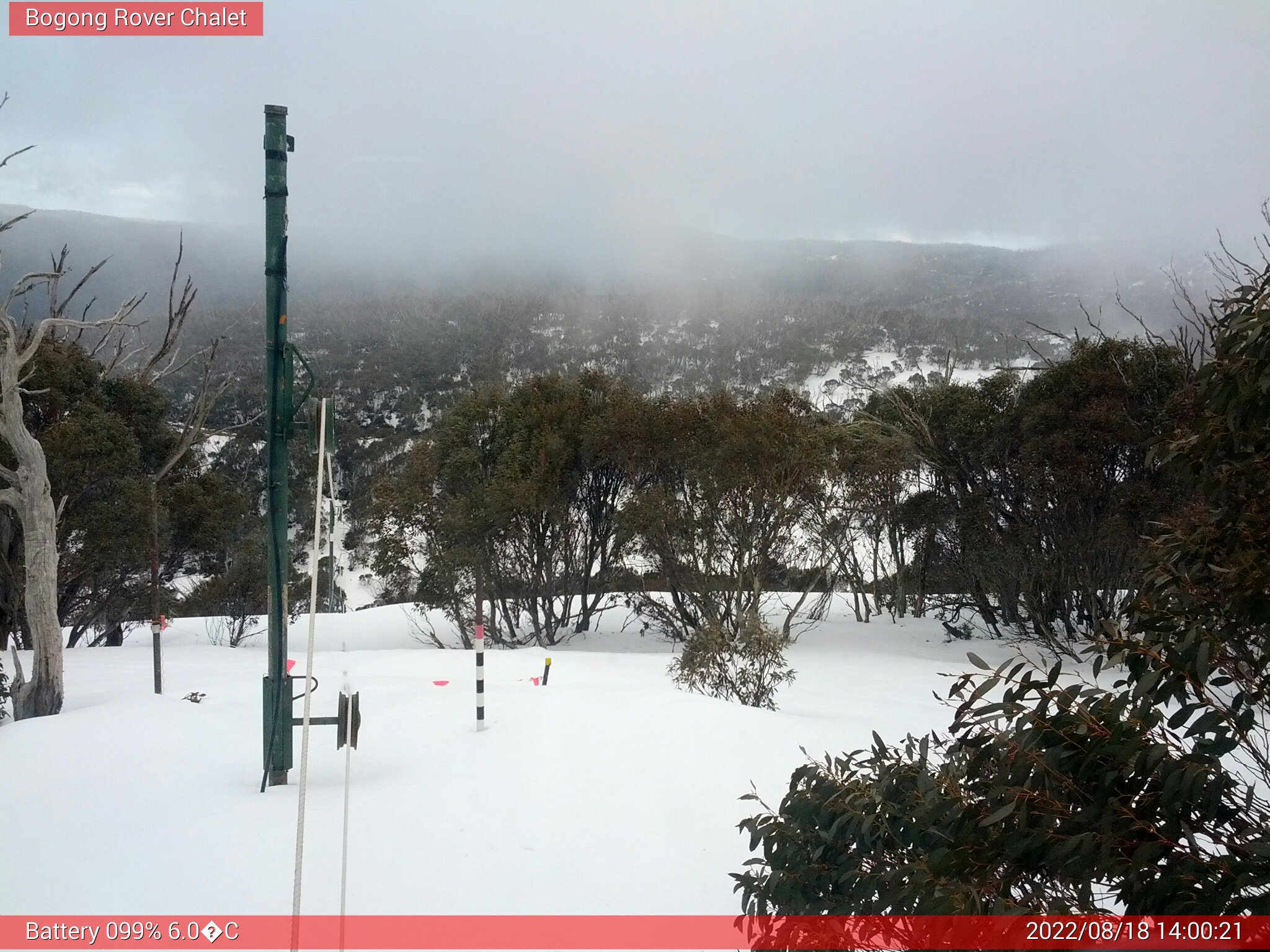 Bogong Web Cam 2:00pm Thursday 18th of August 2022