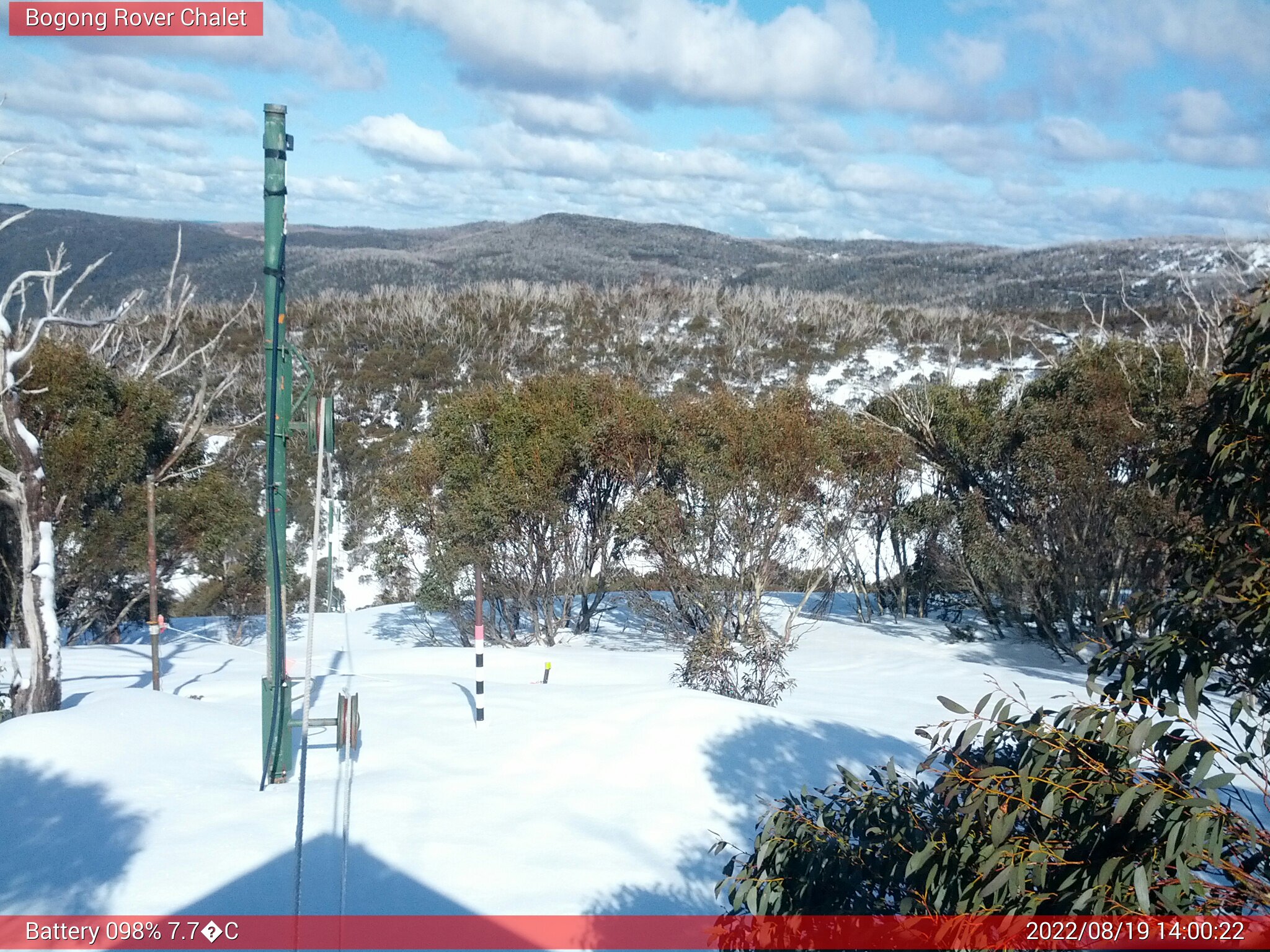 Bogong Web Cam 2:00pm Friday 19th of August 2022