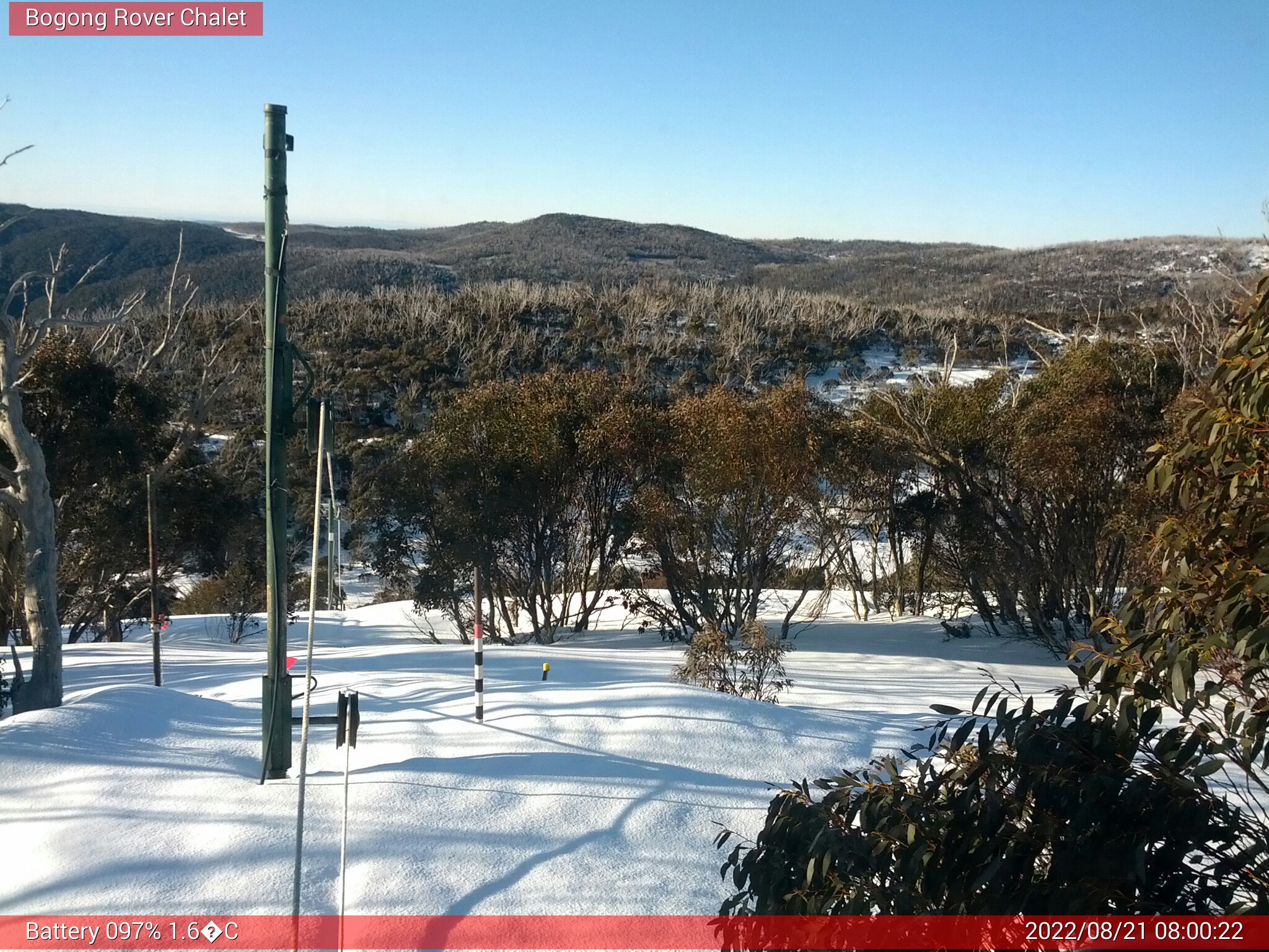 Bogong Web Cam 8:00am Sunday 21st of August 2022