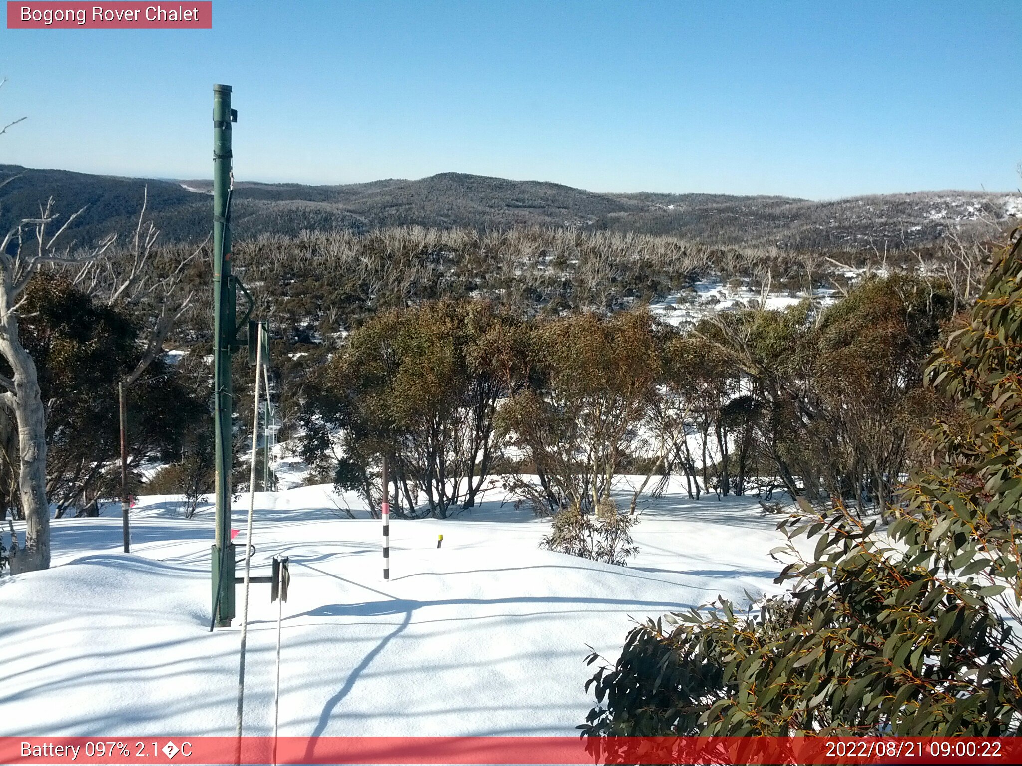 Bogong Web Cam 9:00am Sunday 21st of August 2022