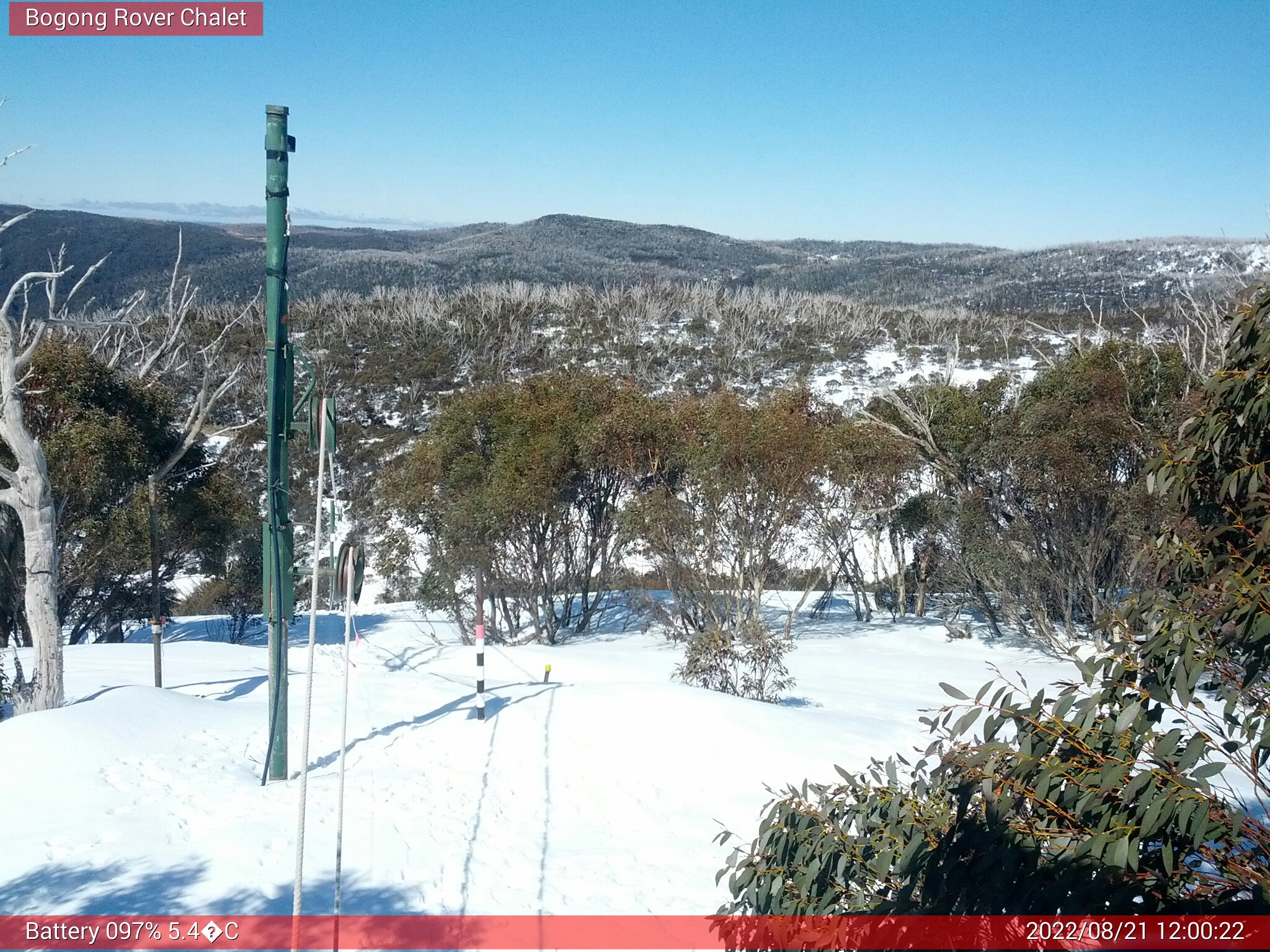 Bogong Web Cam 12:00pm Sunday 21st of August 2022