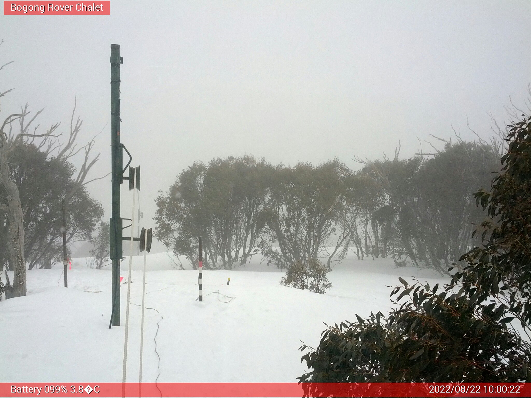 Bogong Web Cam 10:00am Monday 22nd of August 2022